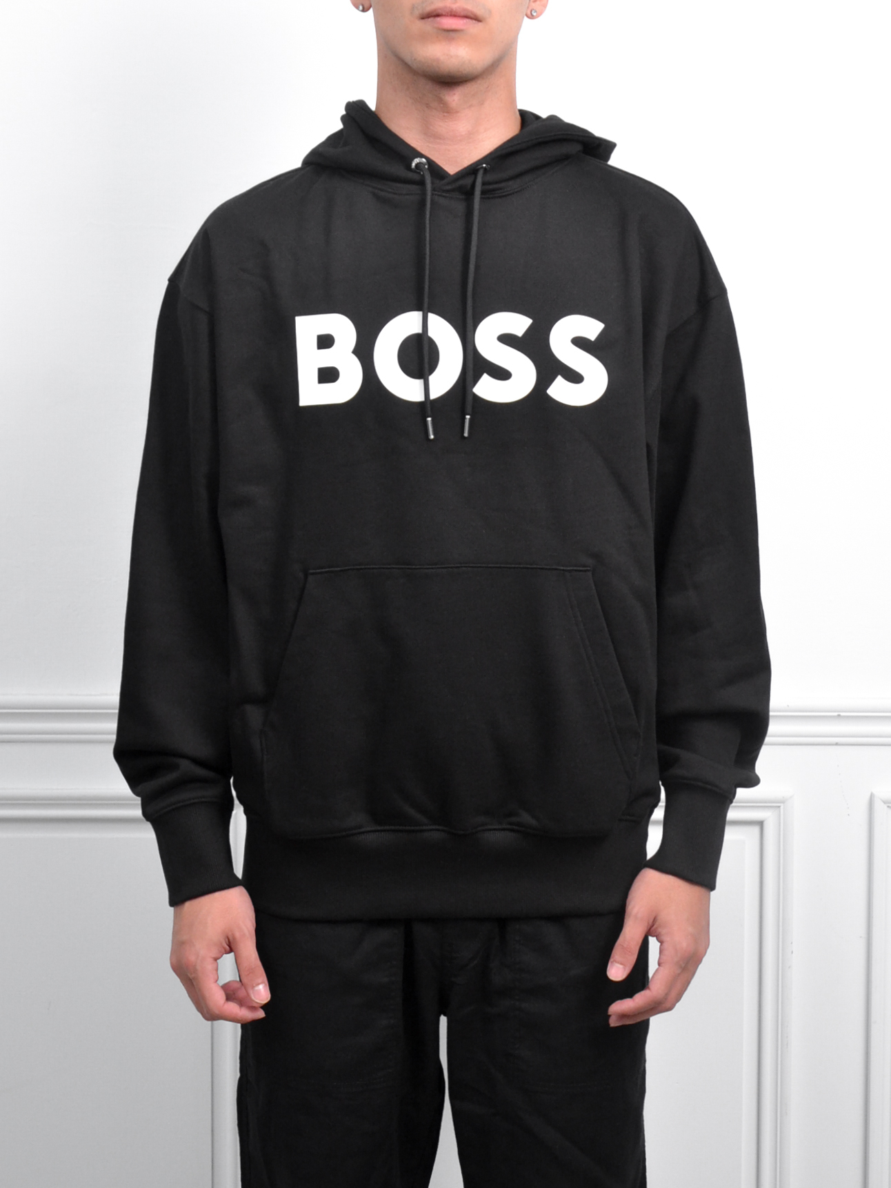 BOSS Hoodie 經典大LOGO帽T 黑/灰