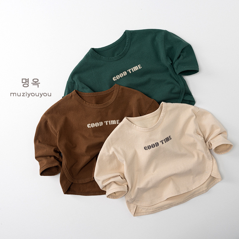 純棉圓弧good time上衣