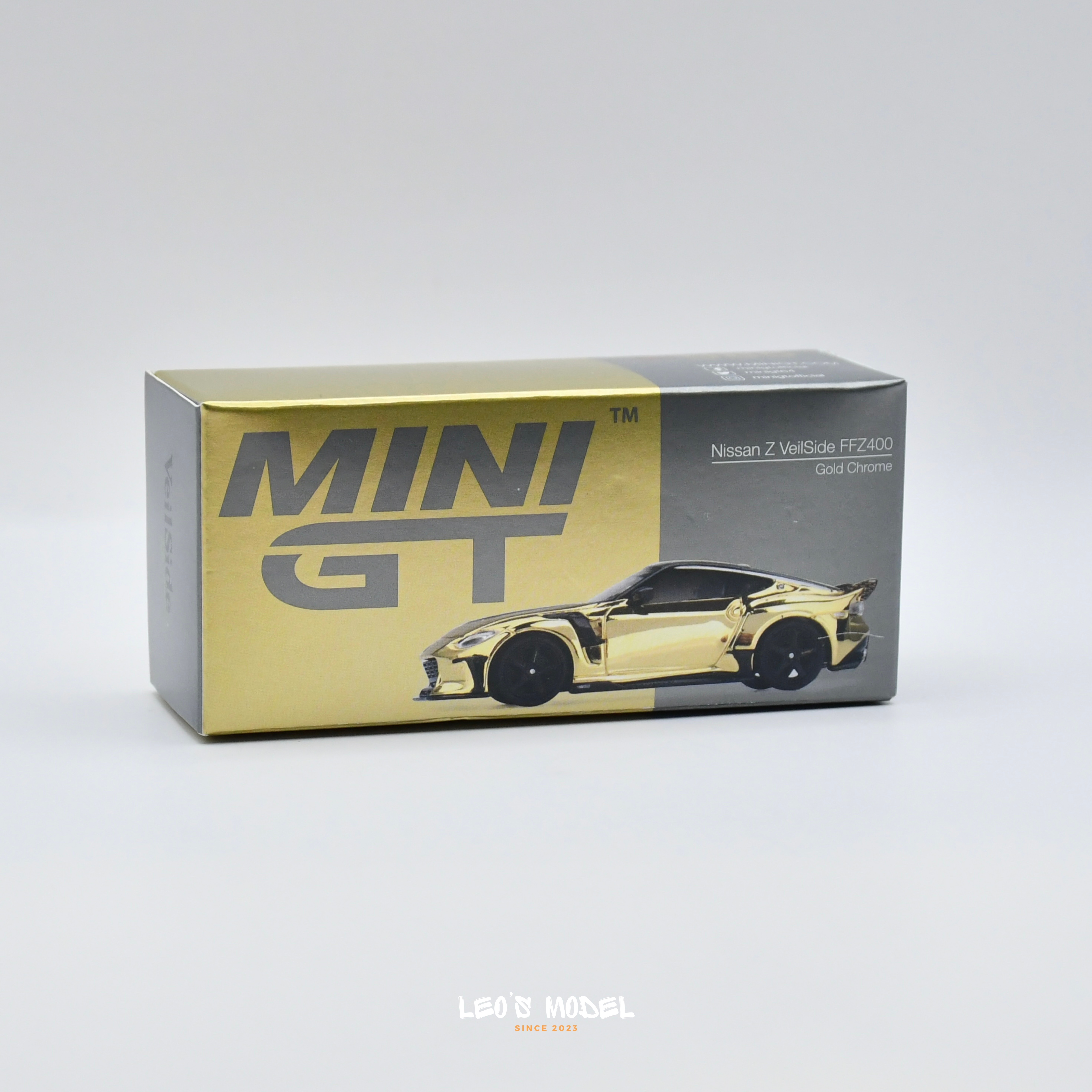 Miniature Voiture 1/64 Nissan Z VeilSide FFZ400 Gold Chrome - Mini GT #985, Neuf En Boîte