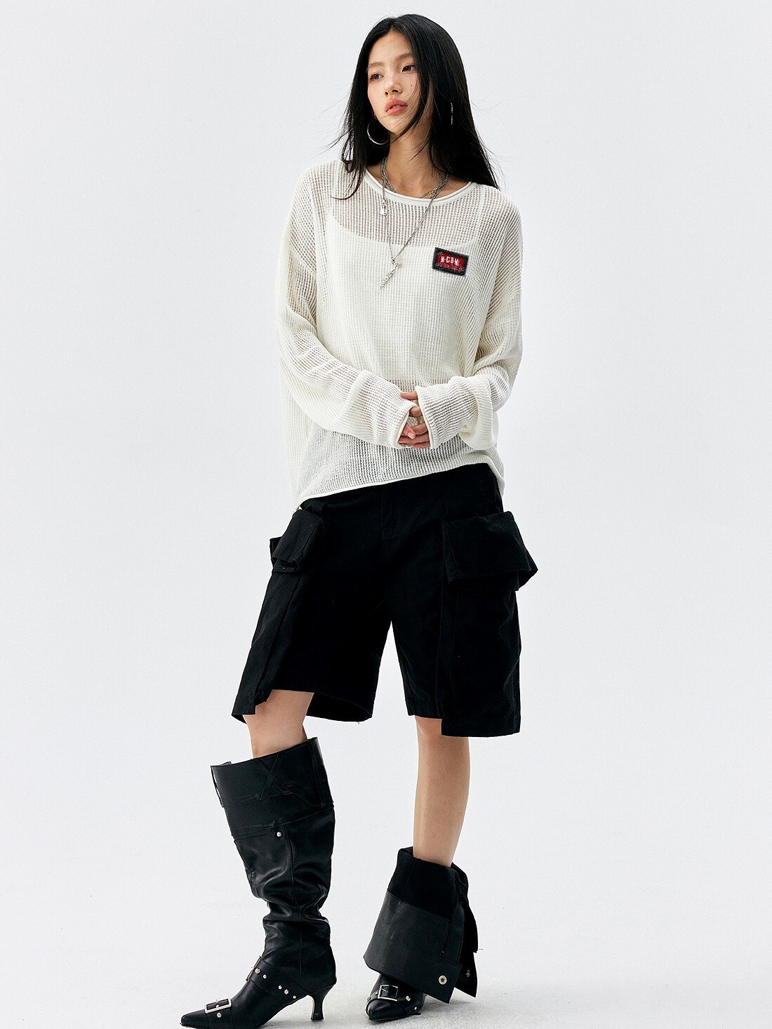 MEDM 毛巾繡標Logo 針織透氣 長袖T