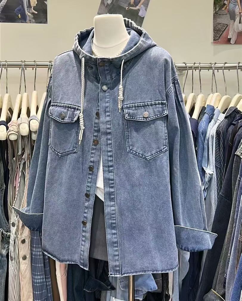 MI5007 連帽索帶牛仔外套