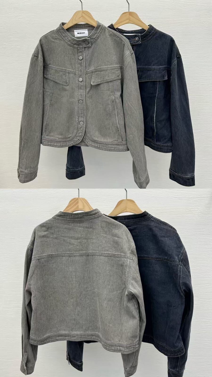 MI5010 收腰微立領牛仔布外套