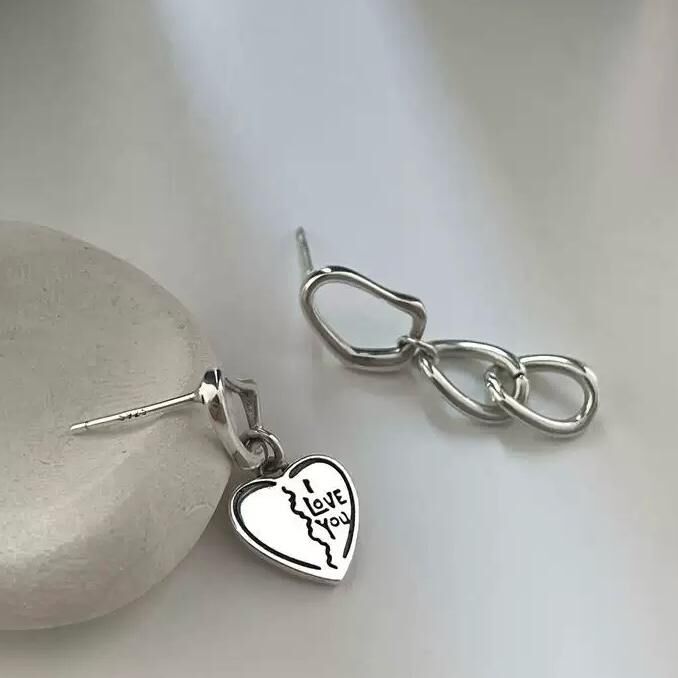Asymmetry Heart Style Earring