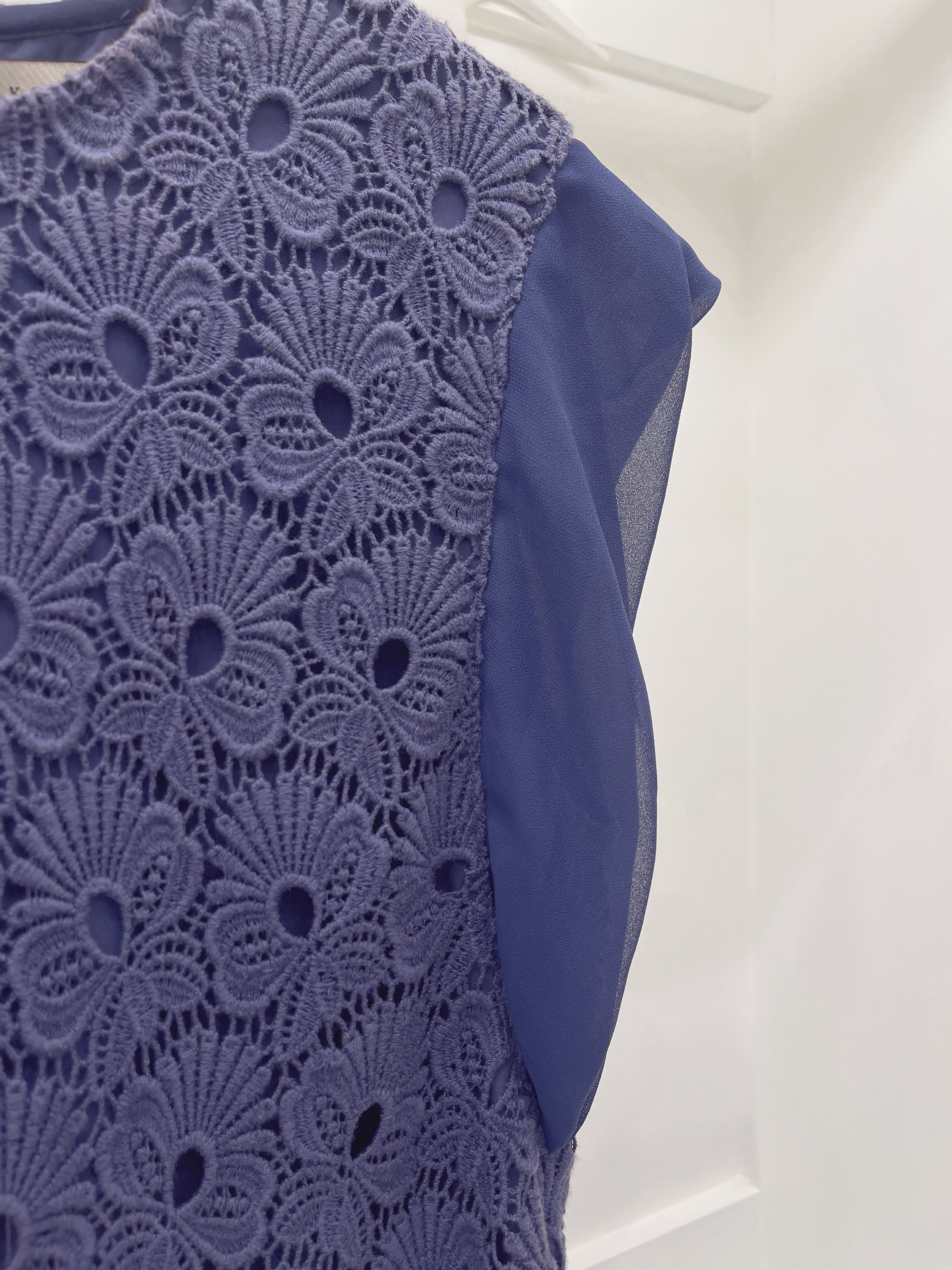 Lace花雪紡袖洋裝