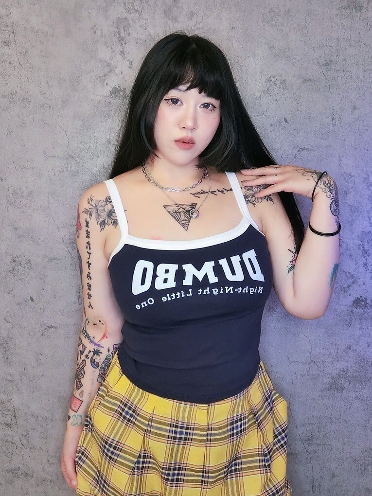 美式DUMBO撞色邊條背心