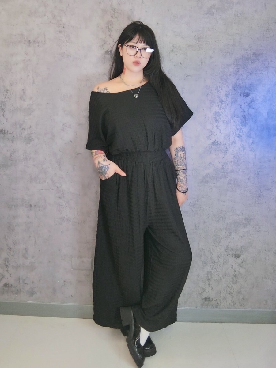 度假風雲朵短袖+寬褲套裝