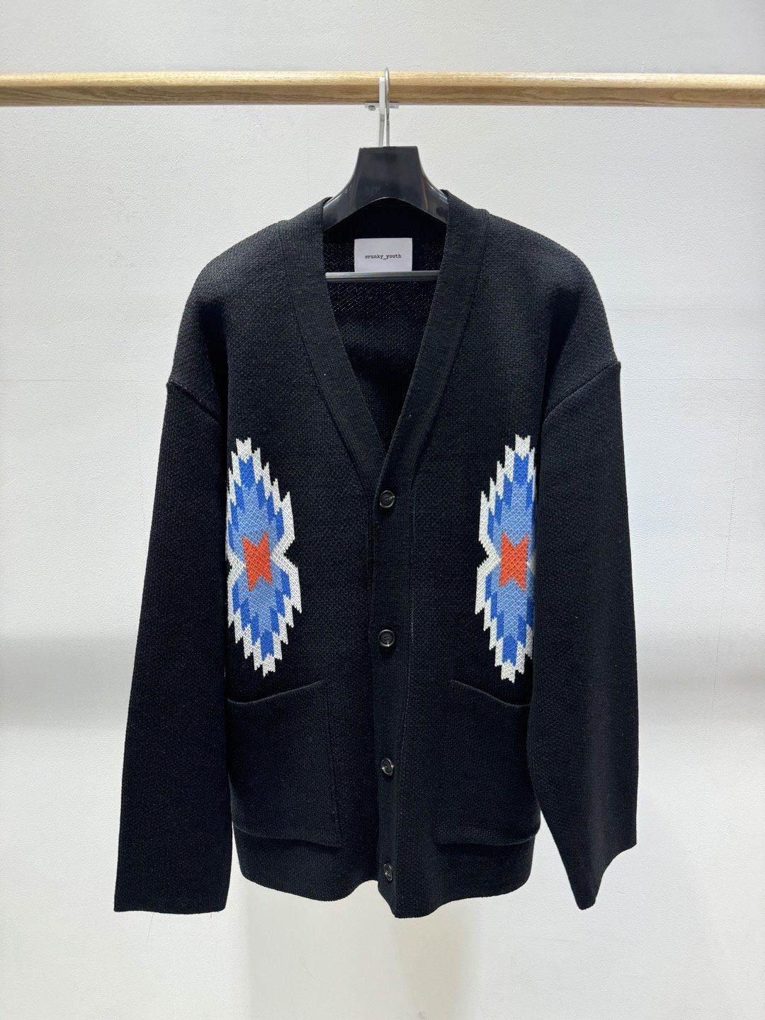 圖案開胸針織外套 C_y-126JK