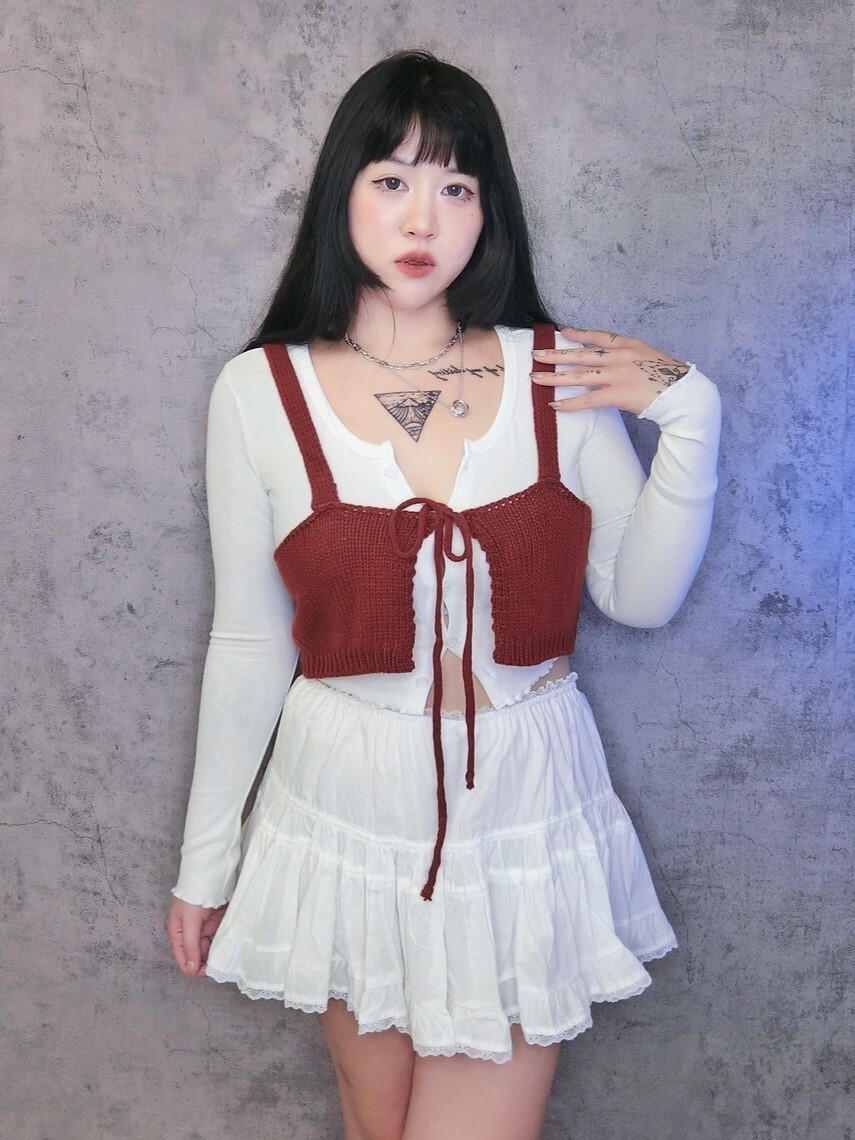 針織綁繩小背心