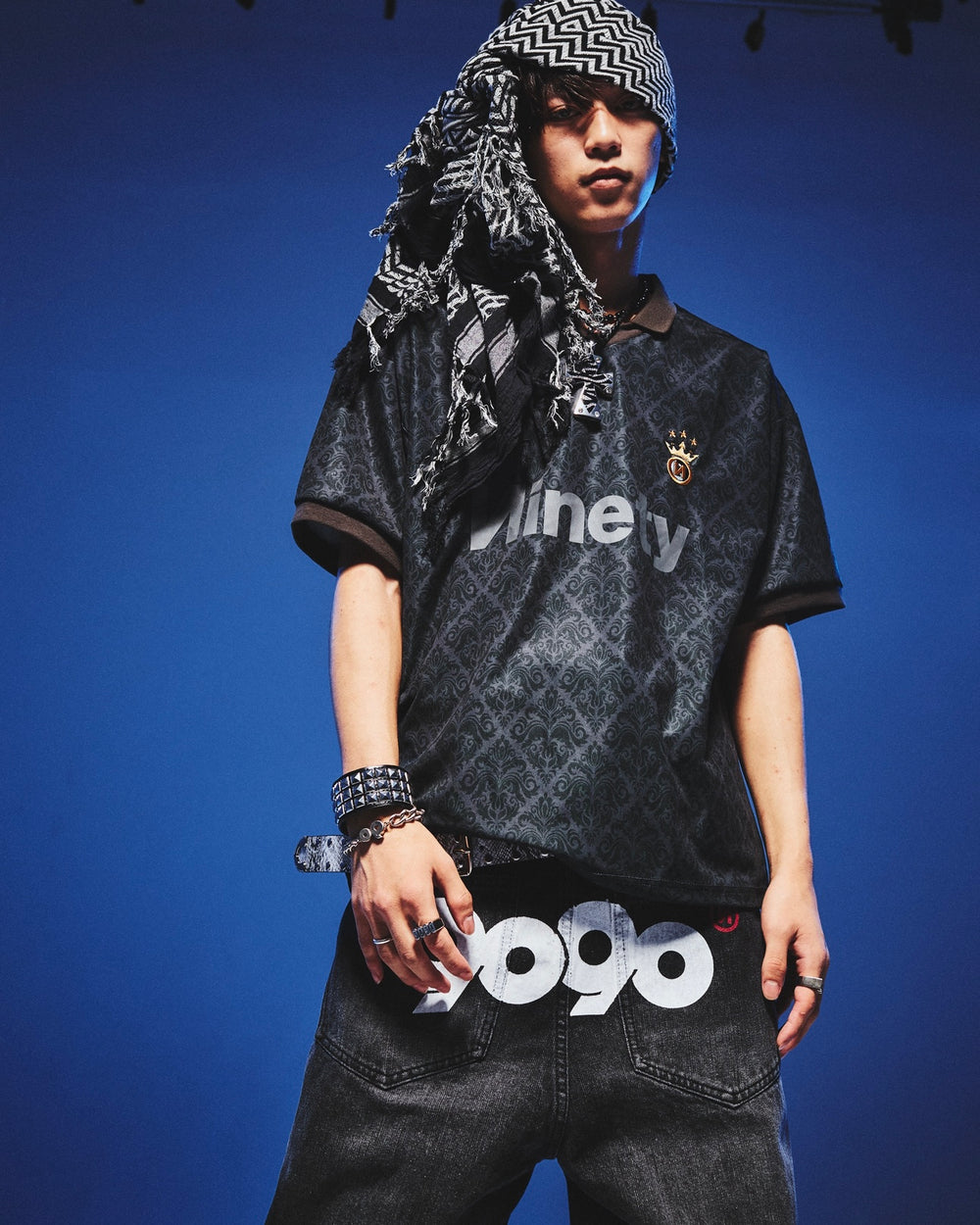 2025AW 9090 OG Logo Painted Denim Pants 樹紋 屁股9090字體 超限量 拓腿褲 彎刀褲 長褲 牛仔褲 現貨 NN1919