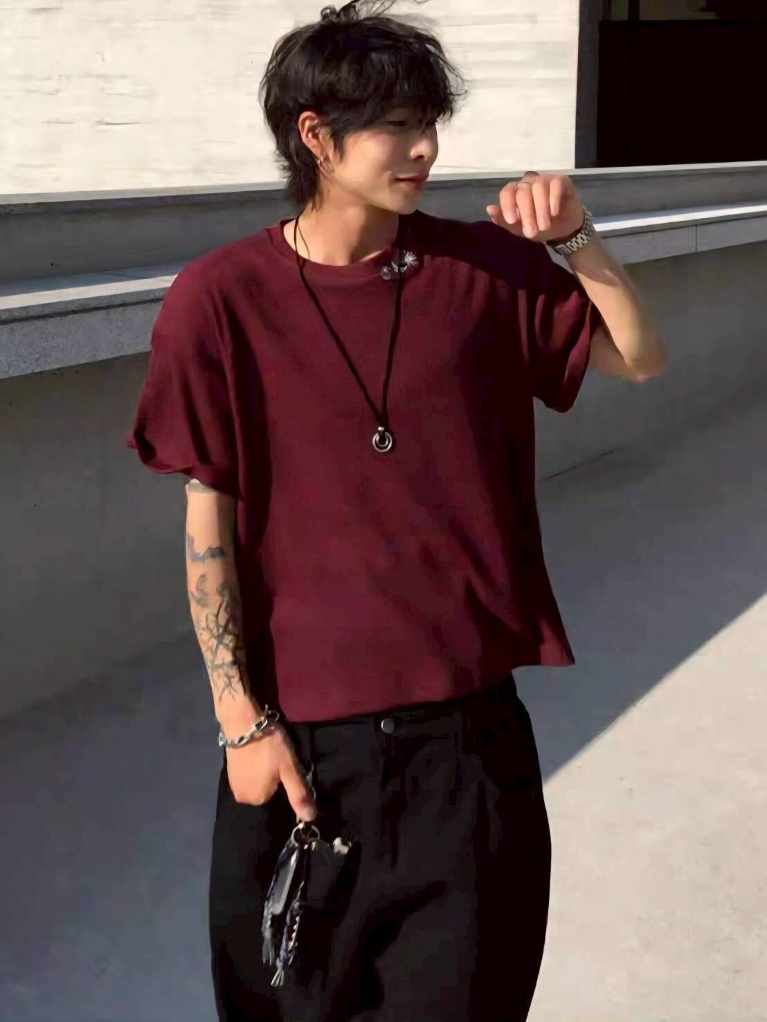 Weather Neck 刺繡華夫格短袖T恤