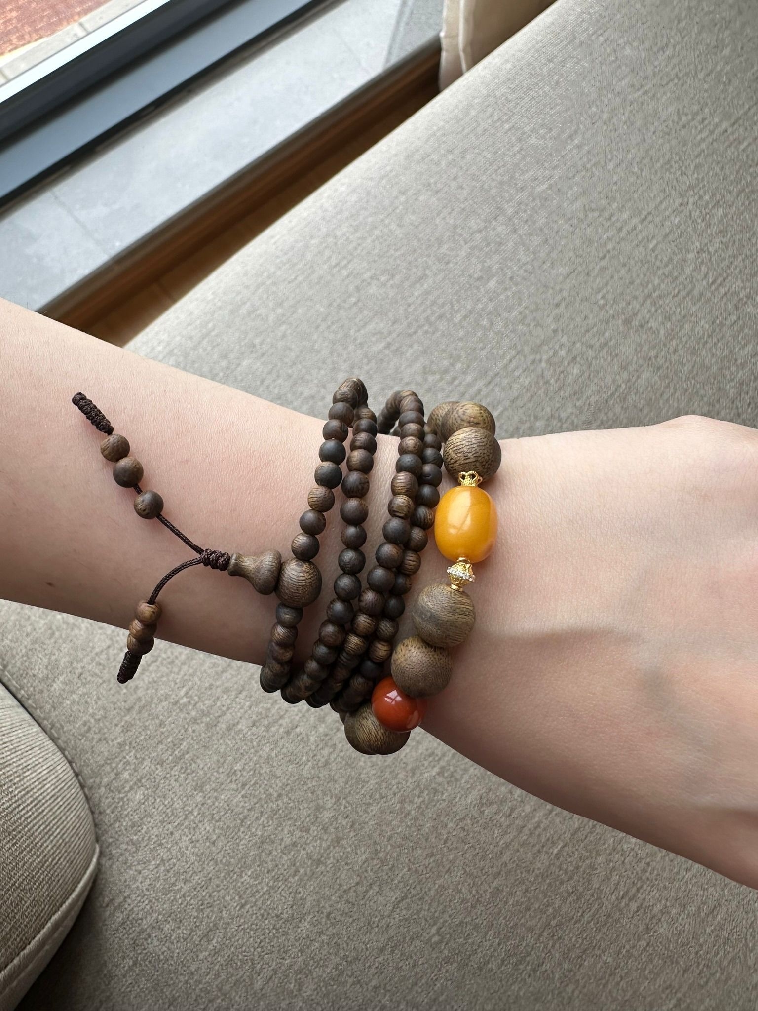 【直播】LL010298 海南奇楠天然沉香素圈多圈手串 [連證書]