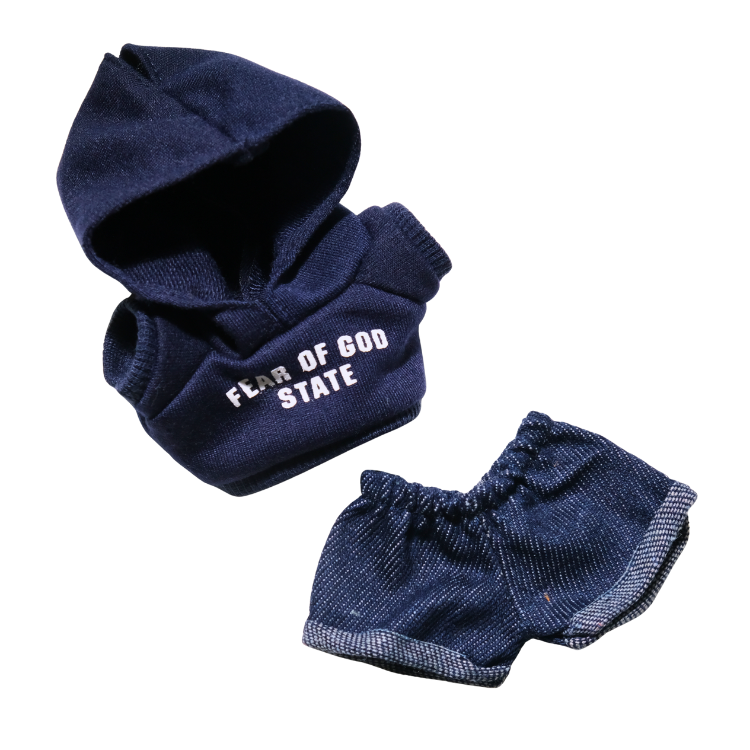 牛仔印字連帽衛衣娃衣套裝