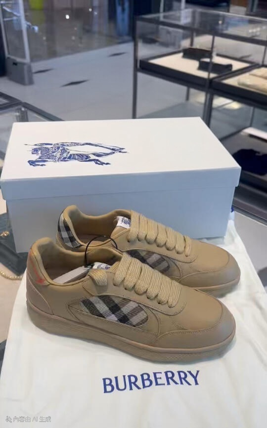 BBR 經典格仔 休閒鞋 卡其色