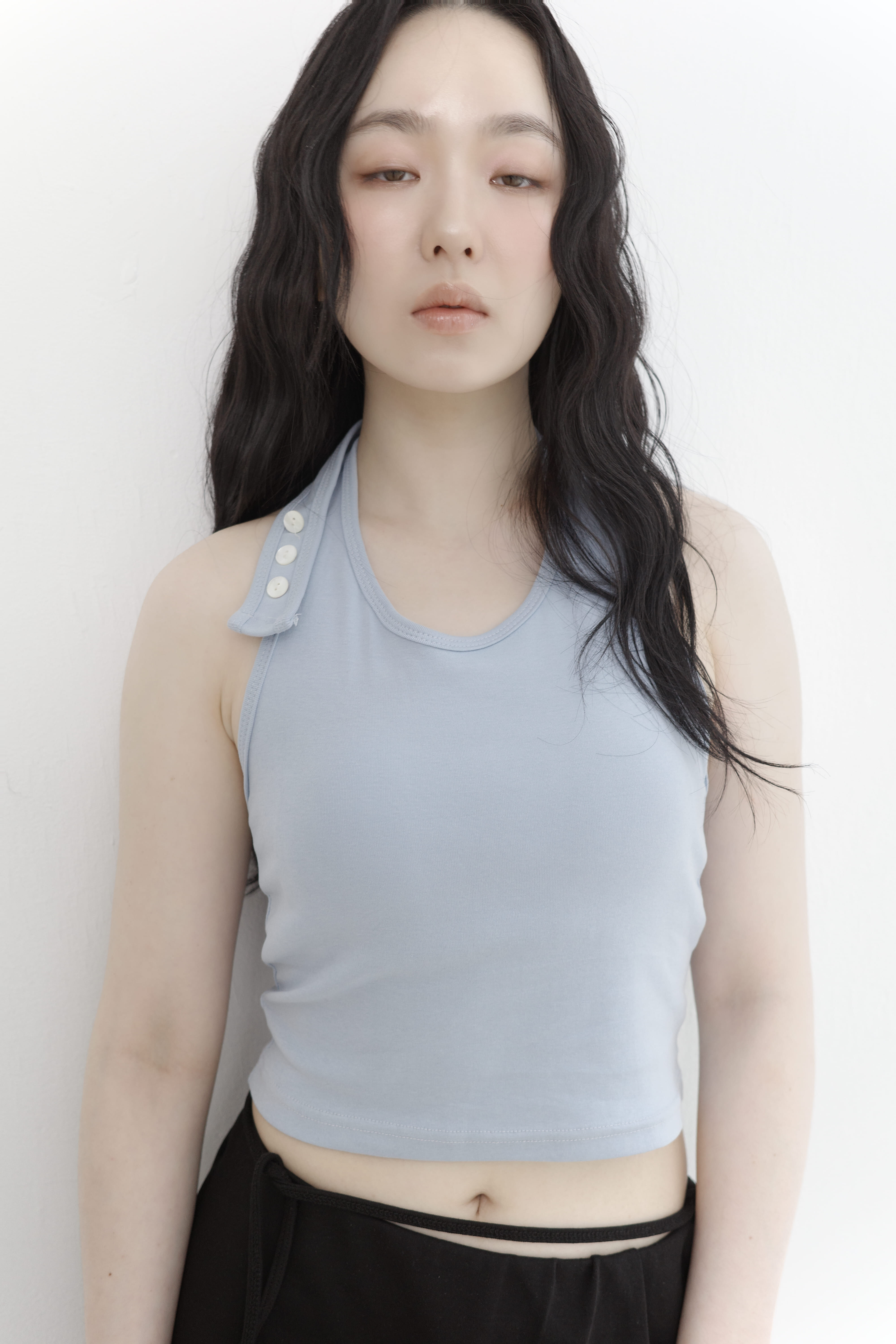 [madebylizzi]棉質繞頸bra背心-藍