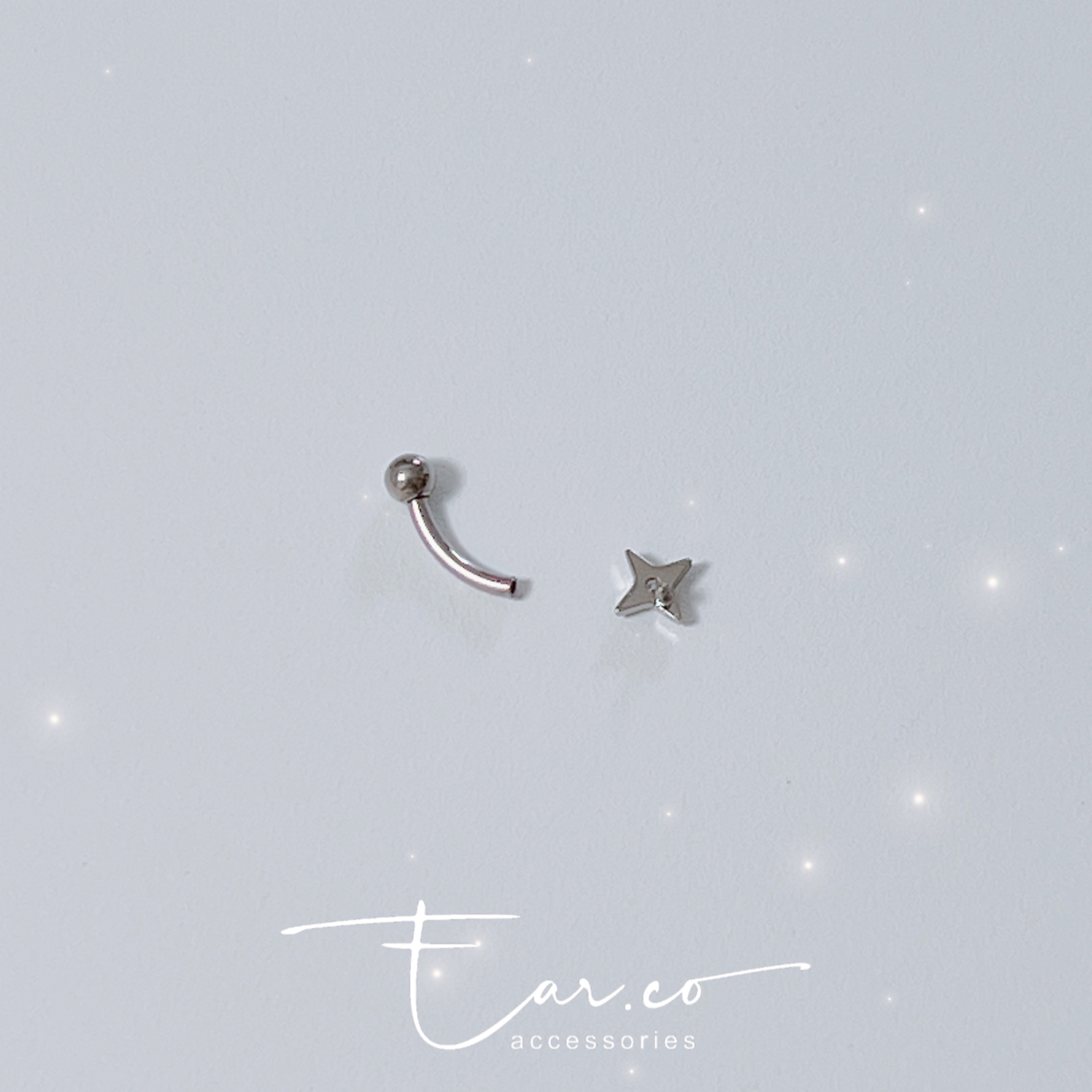 超閃花朵彎針耳環 [G23 Titanium]