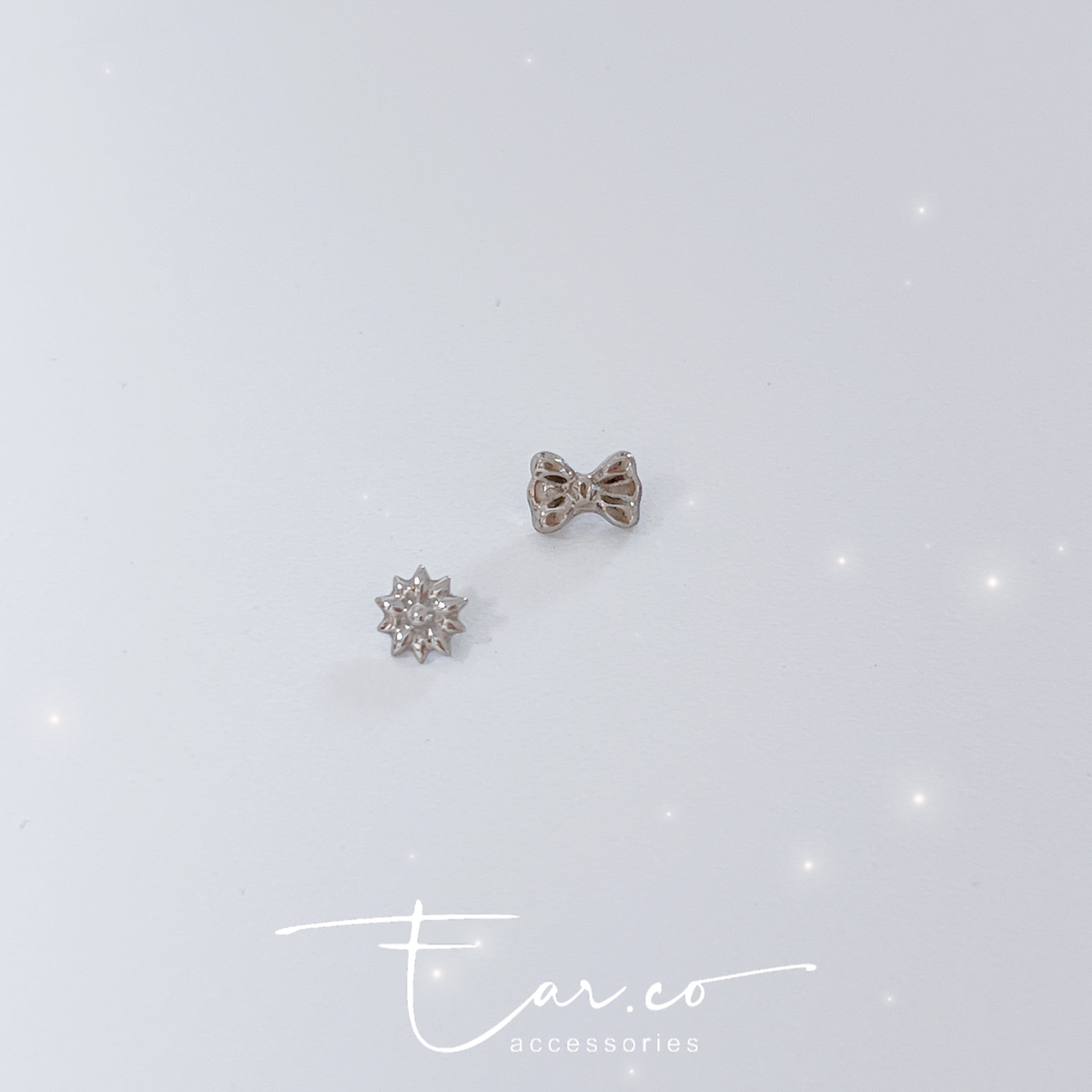 蝴蝶結&向日葵平頭耳門/耳珠/耳骨釘 [G23 Titanium]