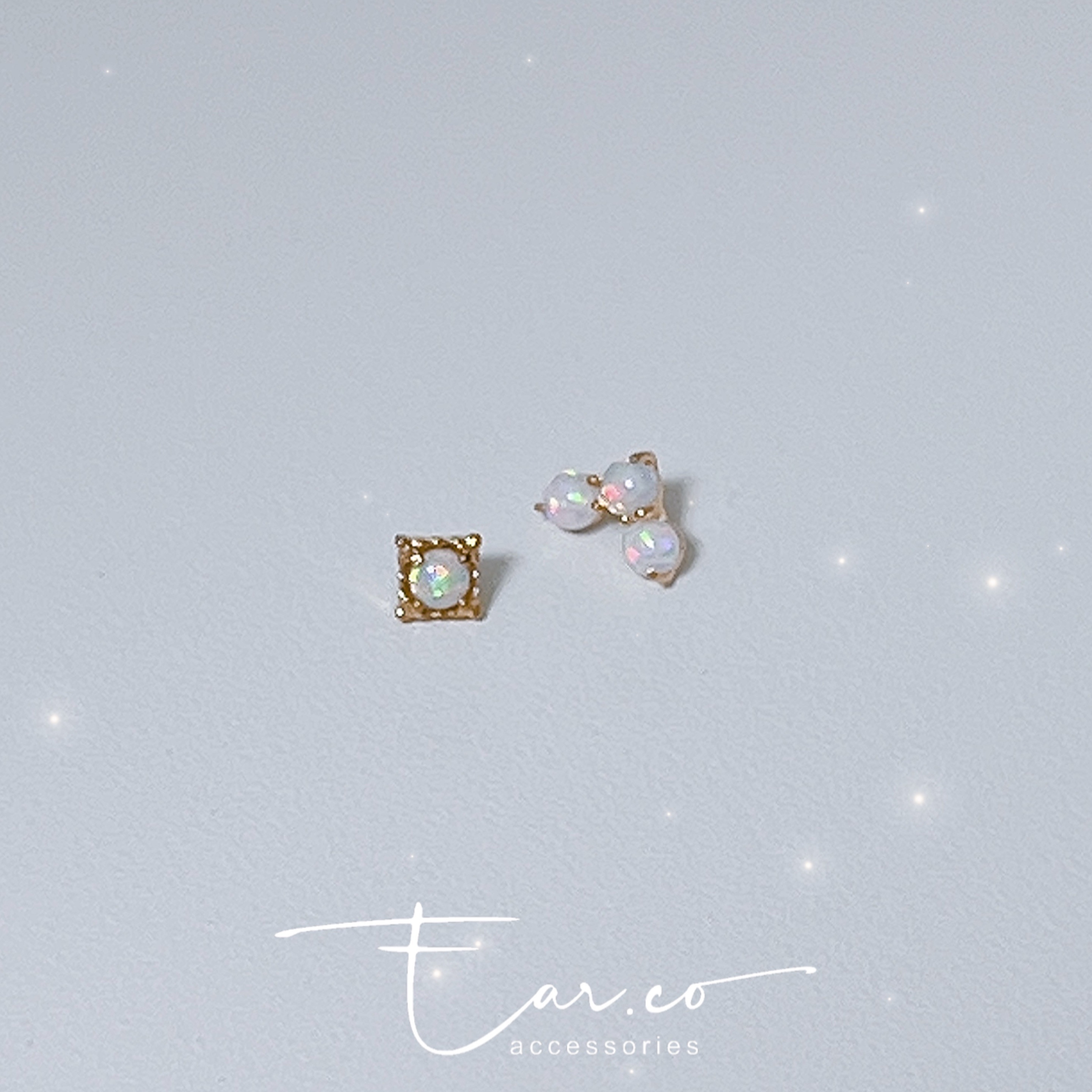 小精緻金色Opal平頭耳門/耳珠/耳骨釘 [G23 Titanium]