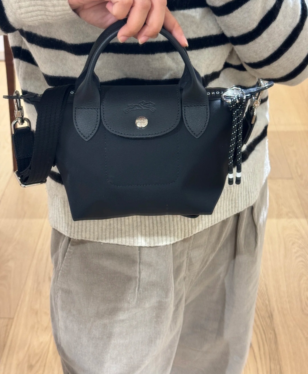Longchamp Le Pliage Energy mini 餃子袋 黑色