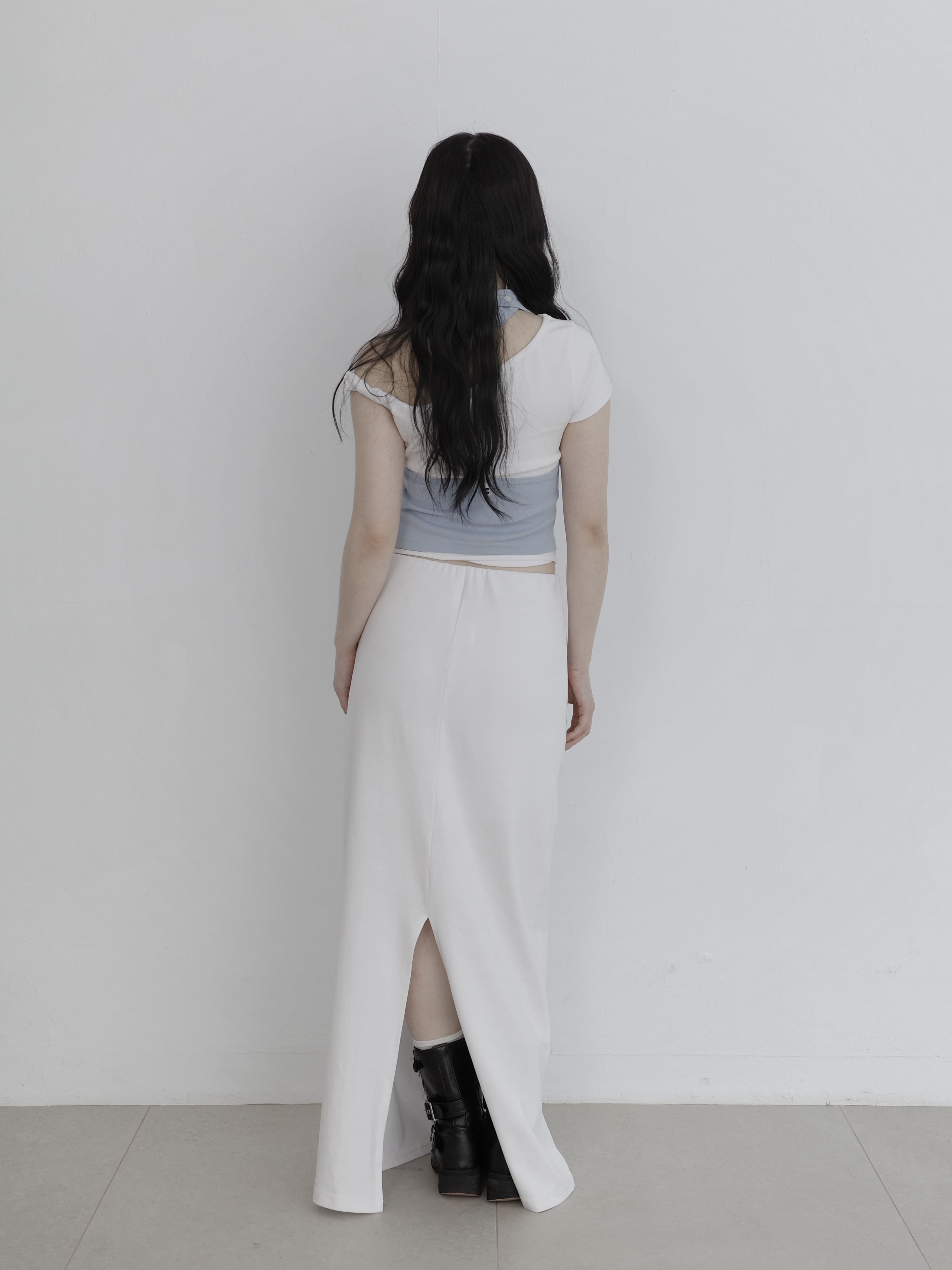 [madebylizzi]一條綁繩舒服裙-白