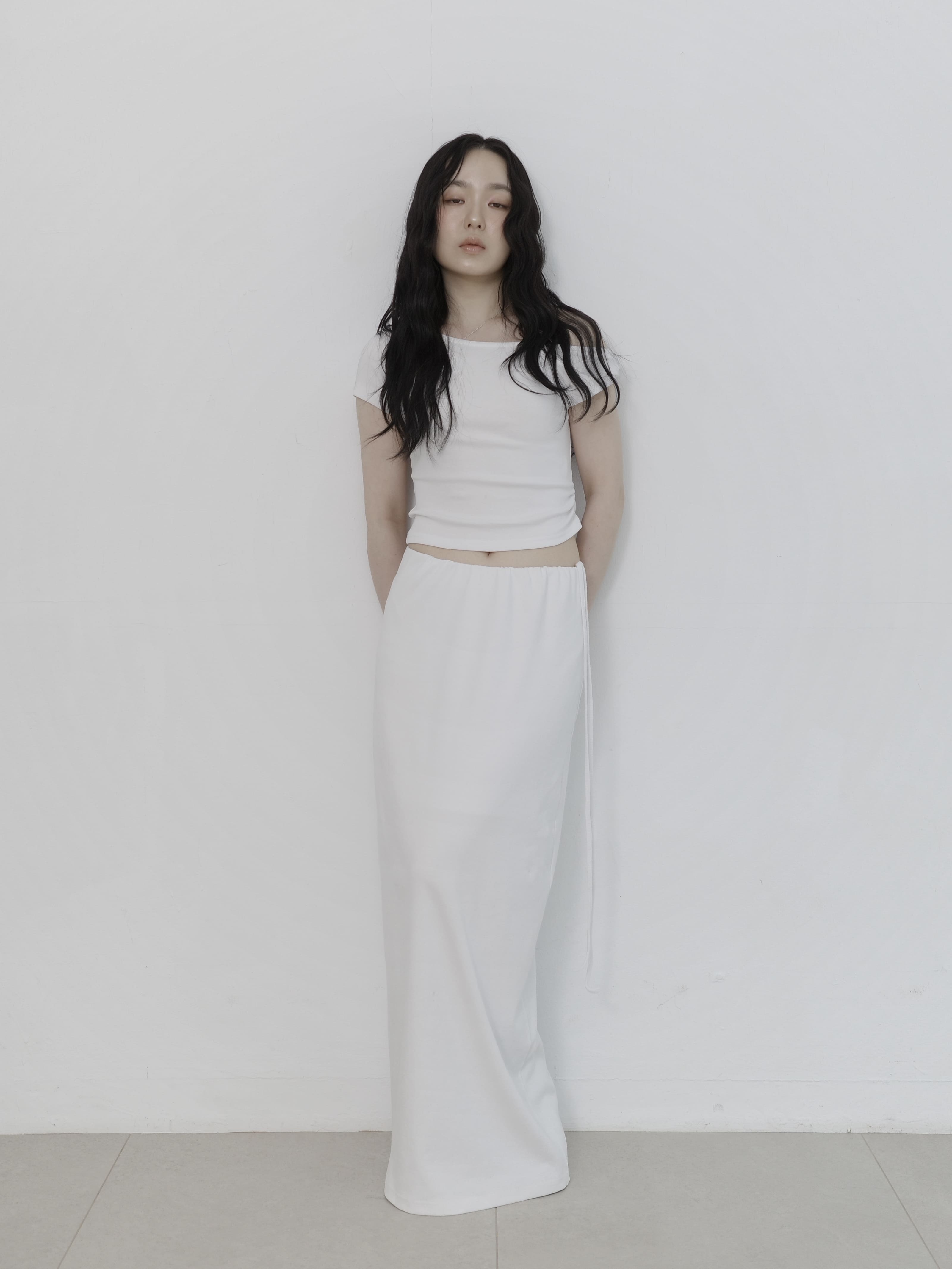 [madebylizzi]一條綁繩舒服裙-白