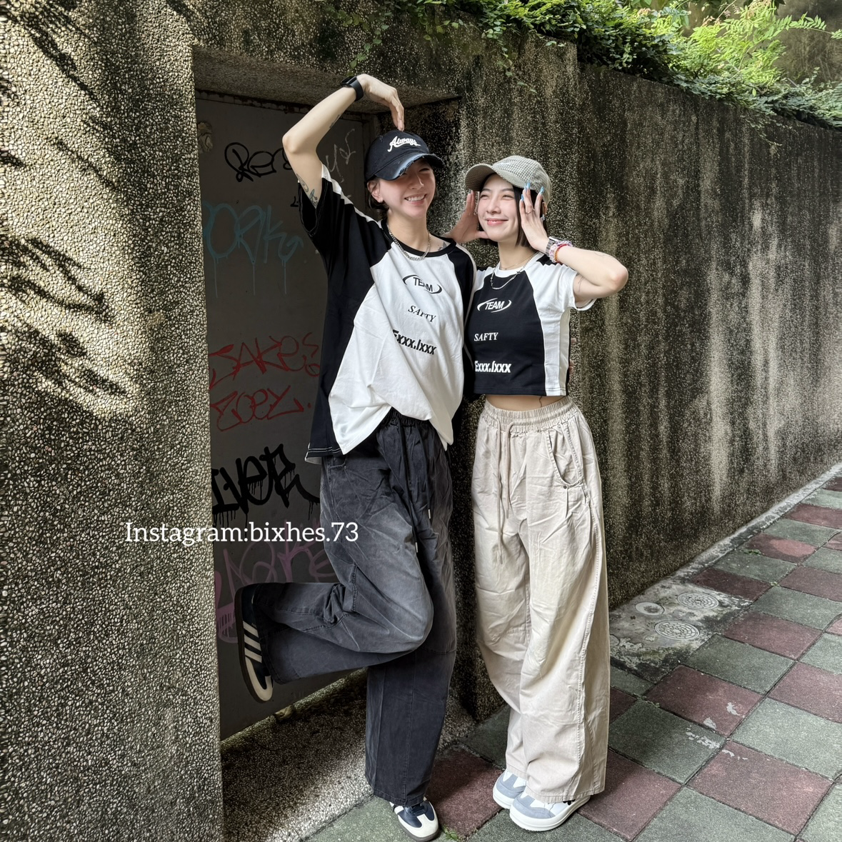 美式拼接賽車短版短T(A00043)