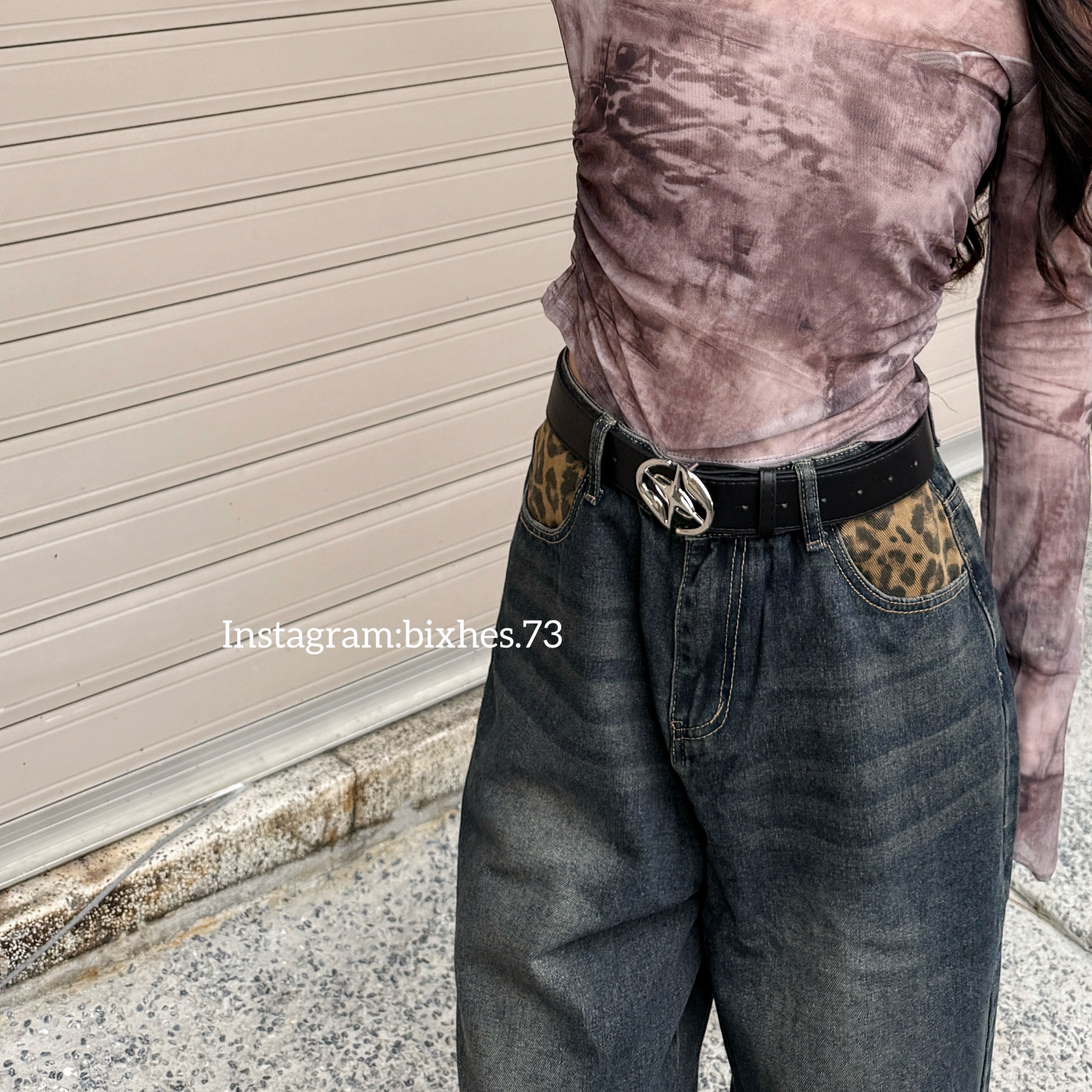 金屬十字星皮帶(P00023)