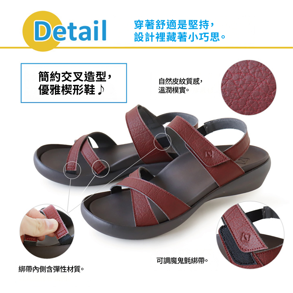 大阪樂步健康鞋 RegettaCanoe低跟楔型魔鬼氈後帶涼鞋CJFW3519(BLK-黑色)