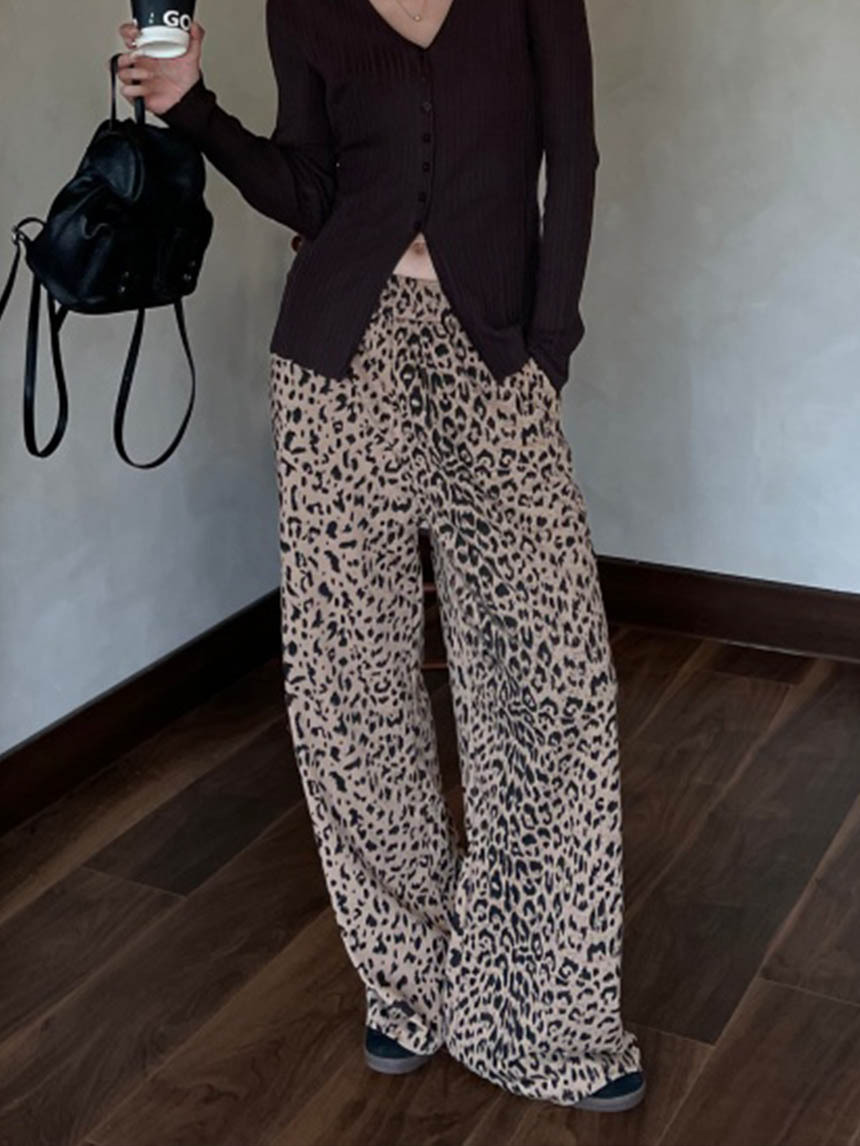 豹紋休閒寬褲*2色