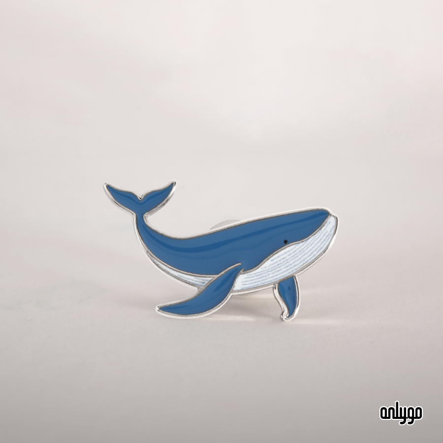 世界動物図鑑バッジ｜シロナガスクジラ