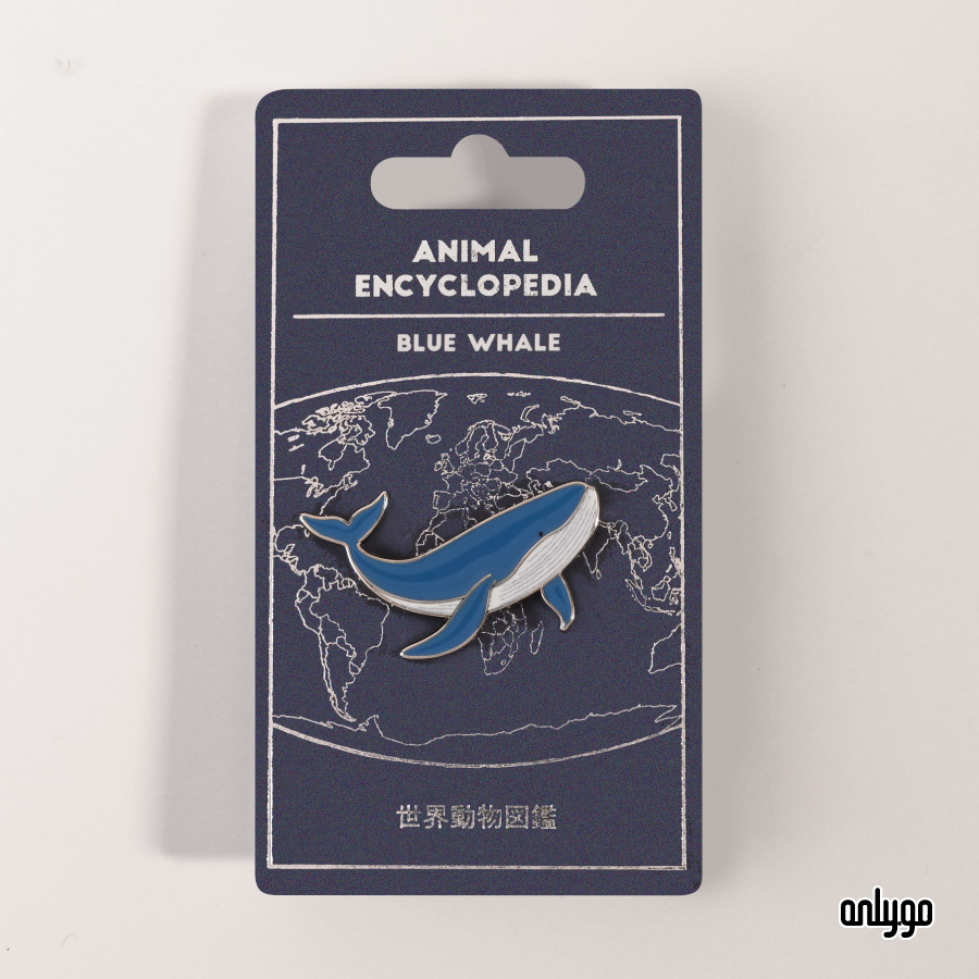 世界動物図鑑バッジ｜シロナガスクジラ