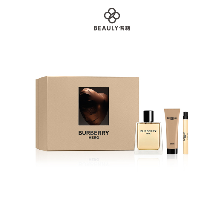 BURBERRY HERO 英雄神話香氛精選禮盒(淡香水100ML+隨身瓶10ML+沐浴露75ML)