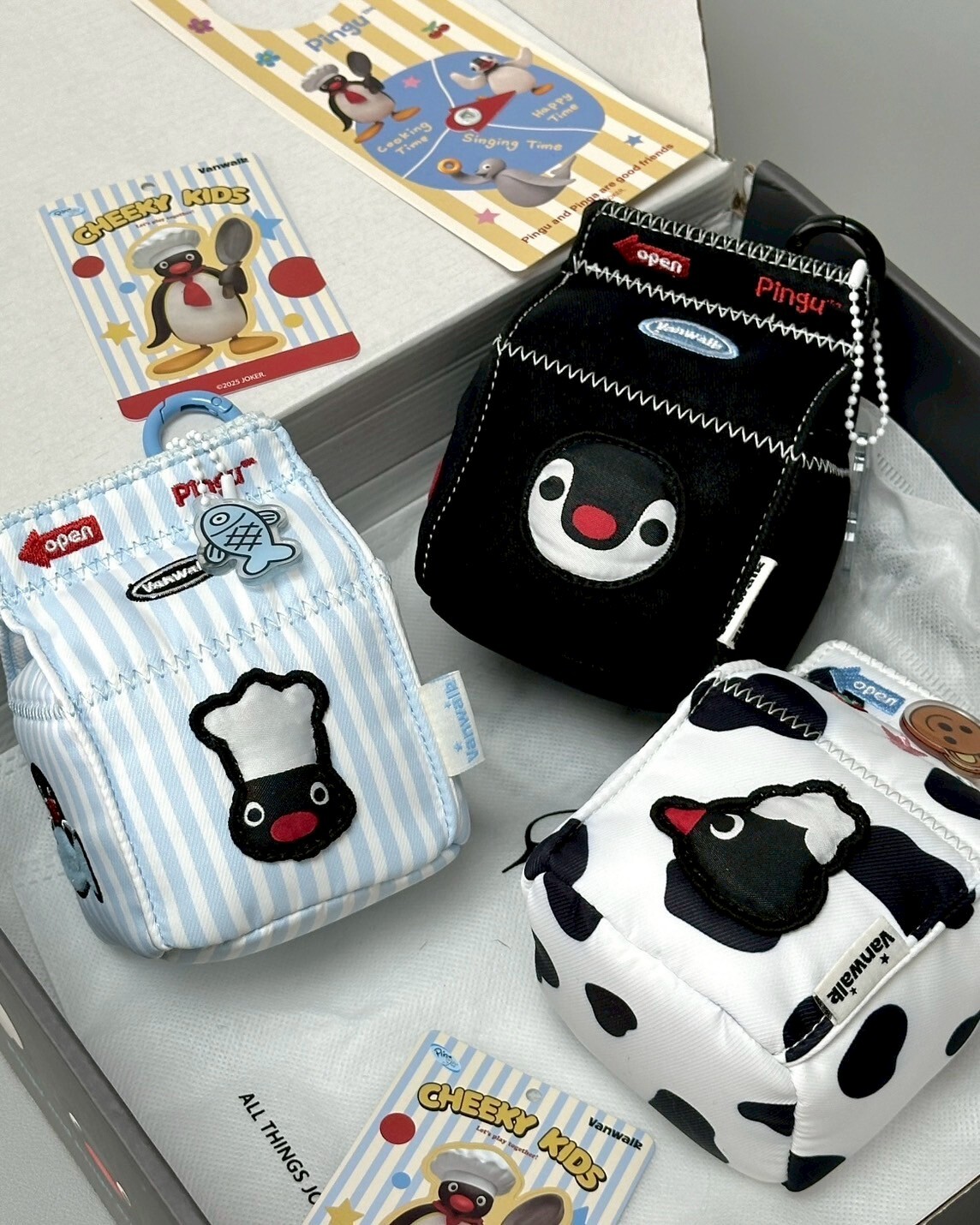 Vanwalk x Pingu 牛奶盒 迷你零錢包 附掛繩 共3款
