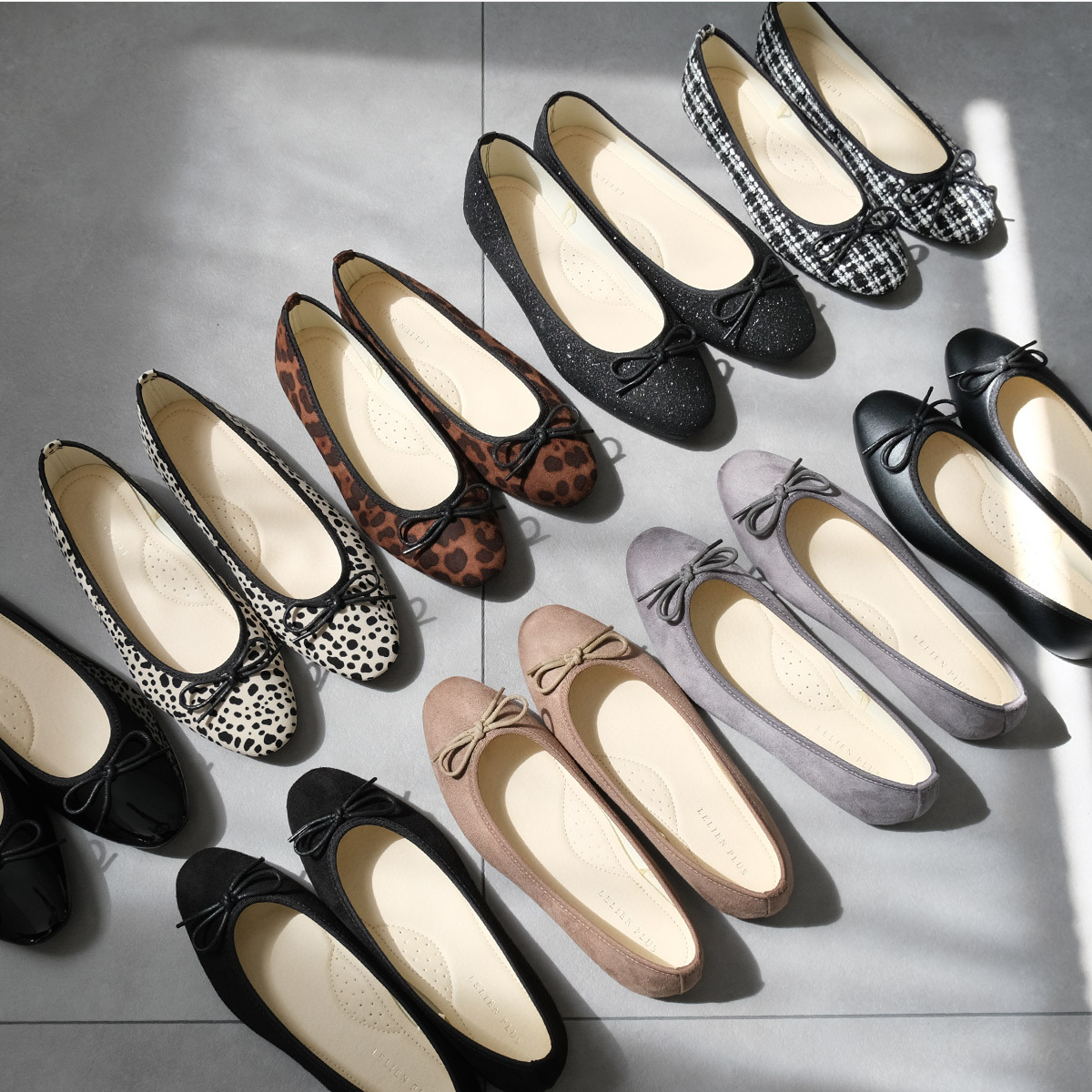 舞者姿態 半方頭蝴蝶結芭蕾娃娃鞋｜秋冬色