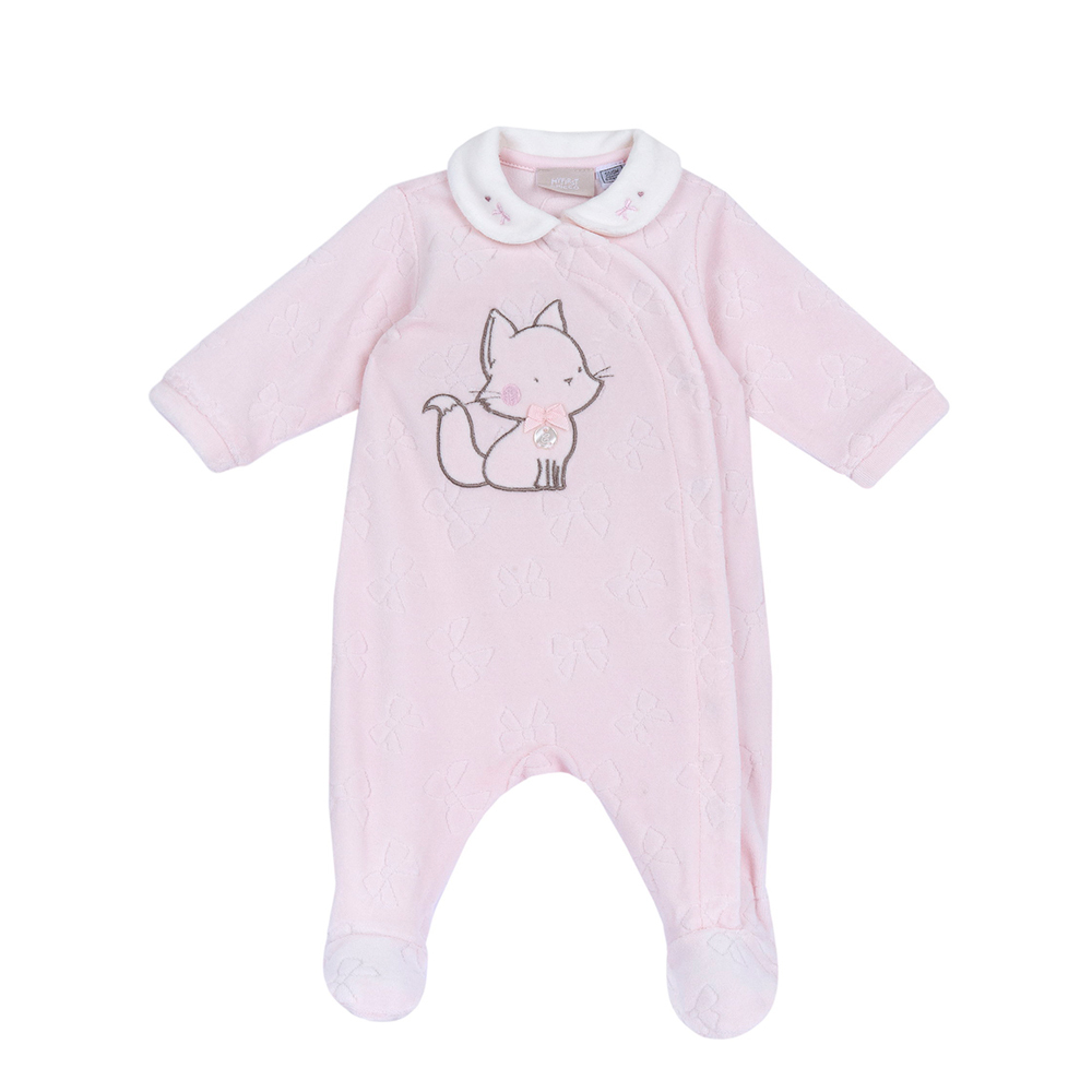 狐狸小公主-繡動物剪毛絨有領前側開兔裝