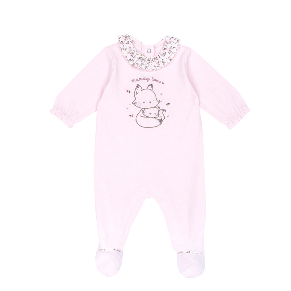 狐狸小公主-小碎花荷葉領後開兔裝