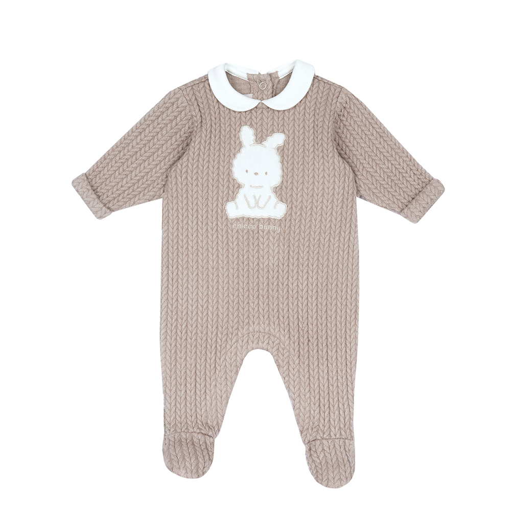 Lattee小兔-仿粗針針織有領後開兔裝