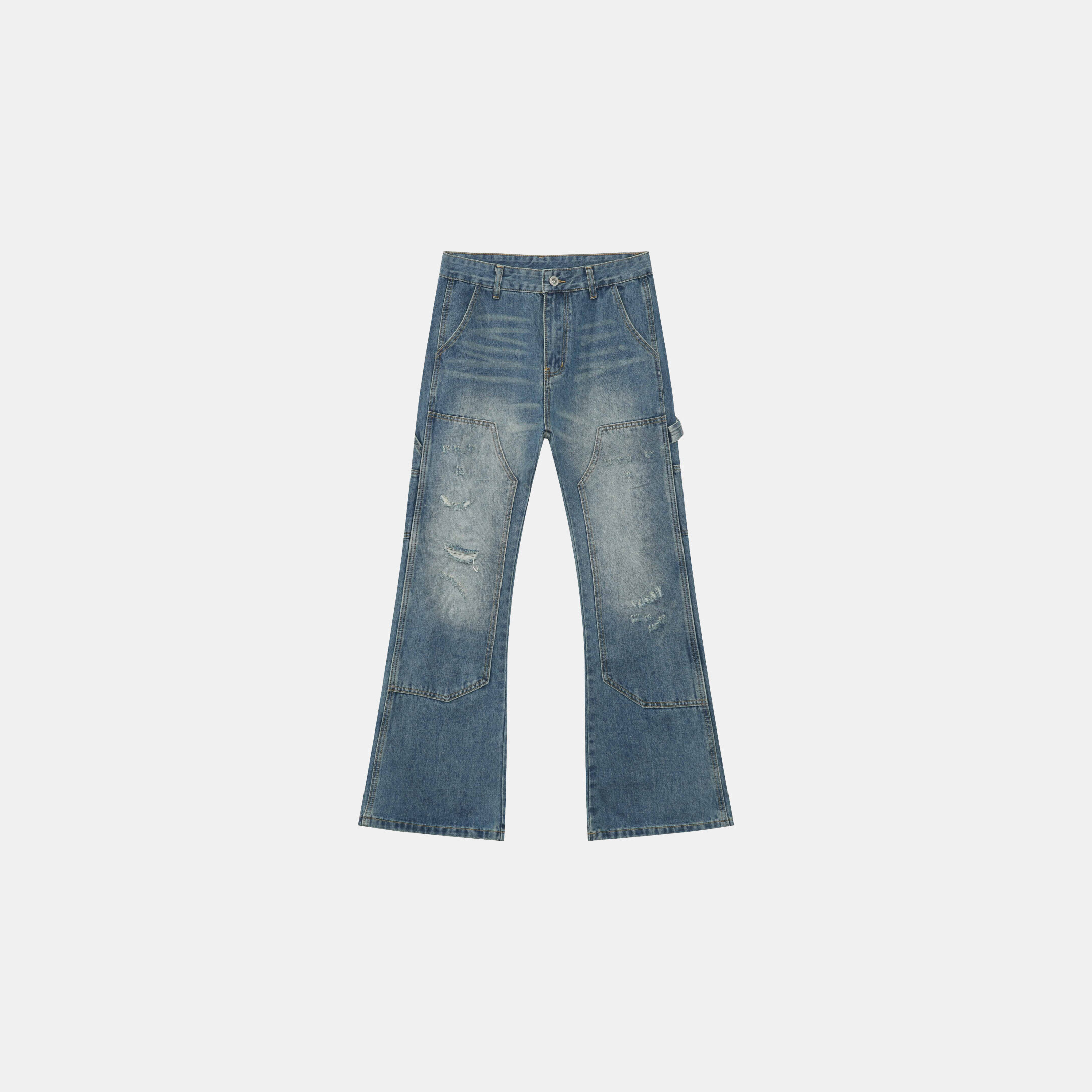 ACR 伐木 刷破 單寧 微喇叭 牛仔褲