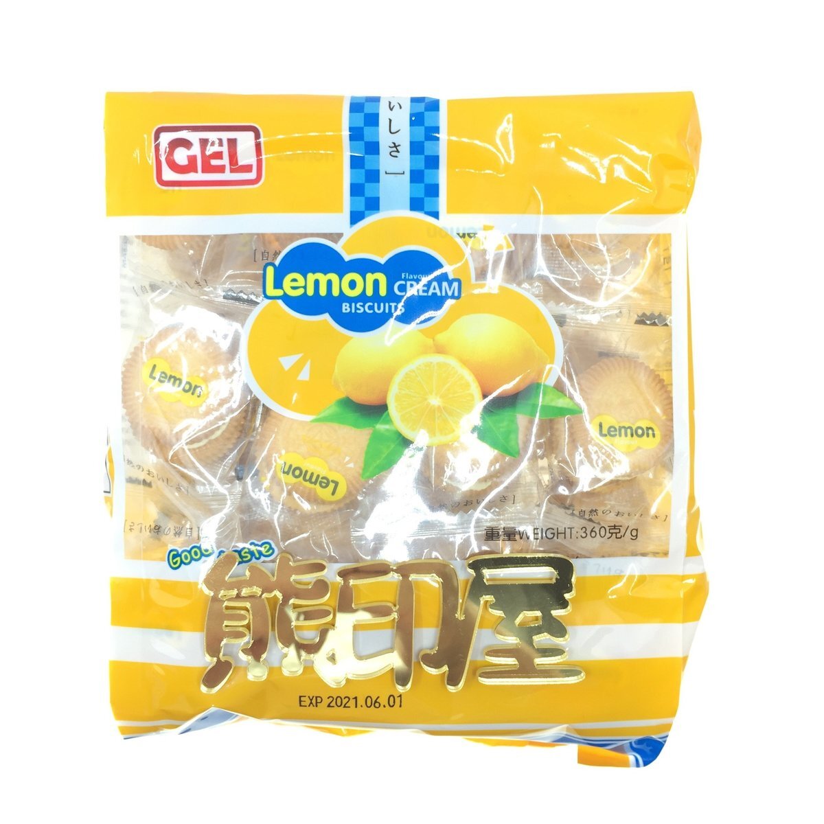 檸檬味小圓夾心餅360g (黃)