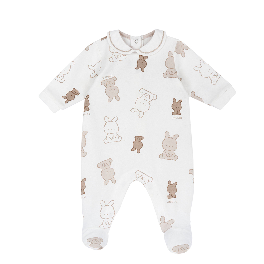 Lattee小兔-滿版印圖有領後開兔裝