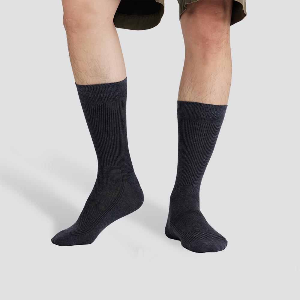 無縫棉質長襪-深灰