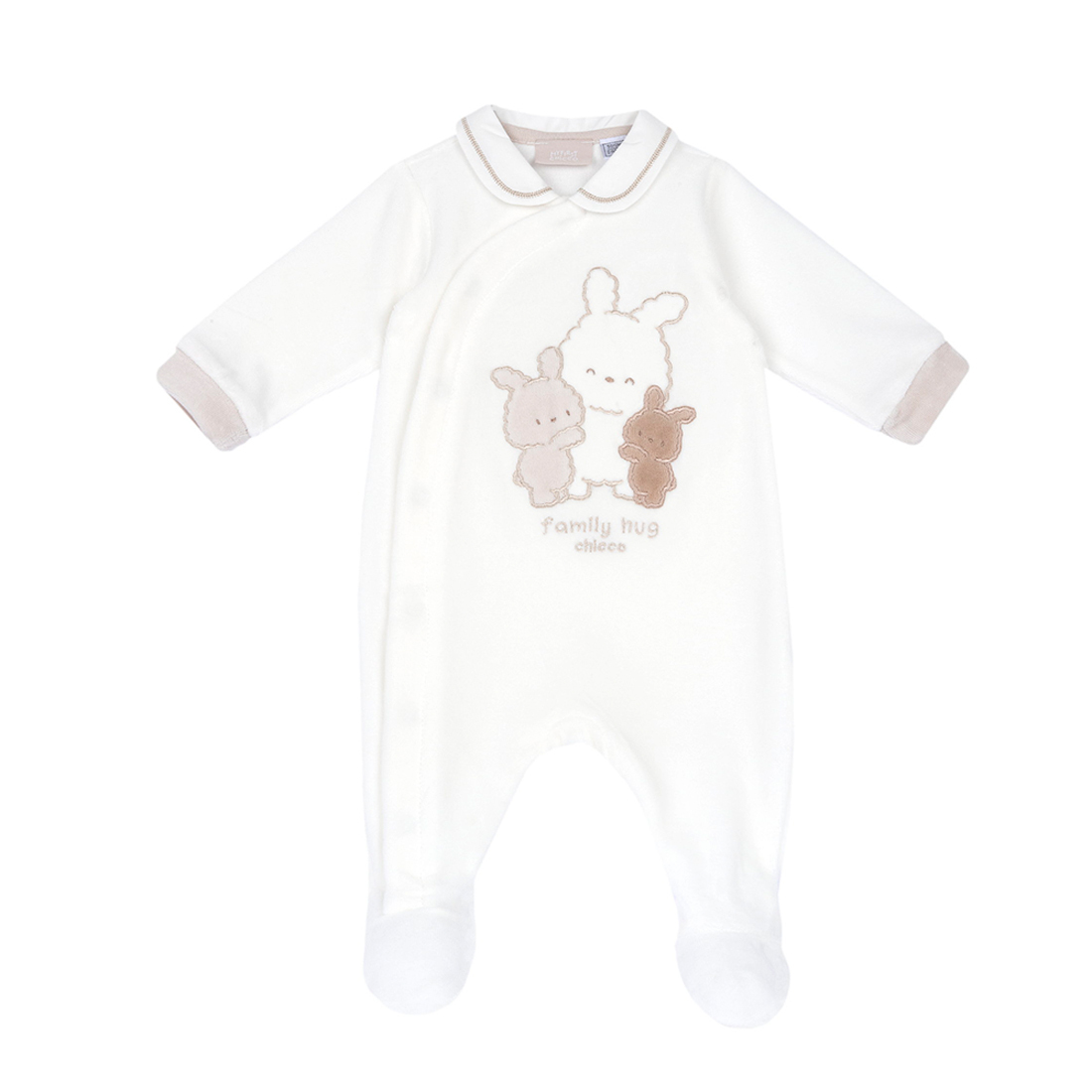 Lattee小兔-繡圖有領前側開兔裝