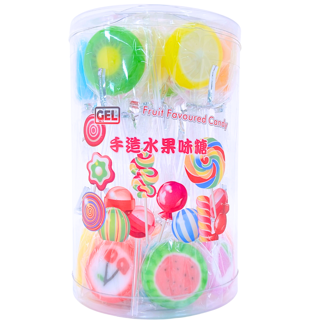 水果圓型棒棒糖 28支 280G
