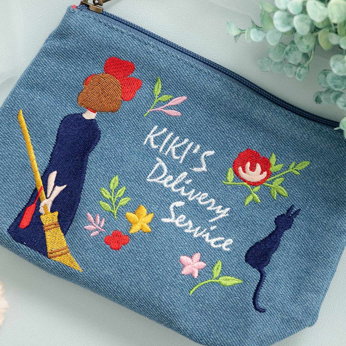 牛仔布刺繡系列 魔女宅急便 寬底小包