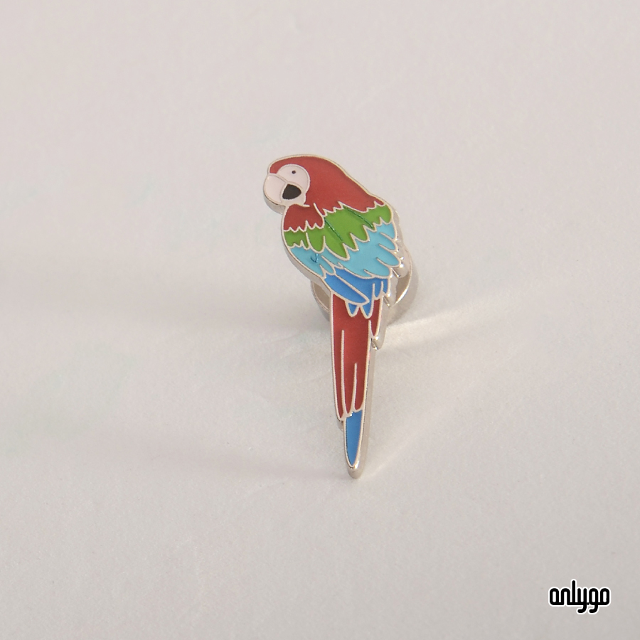 世界動物図鑑バッジ｜紅緑コンゴウインコ