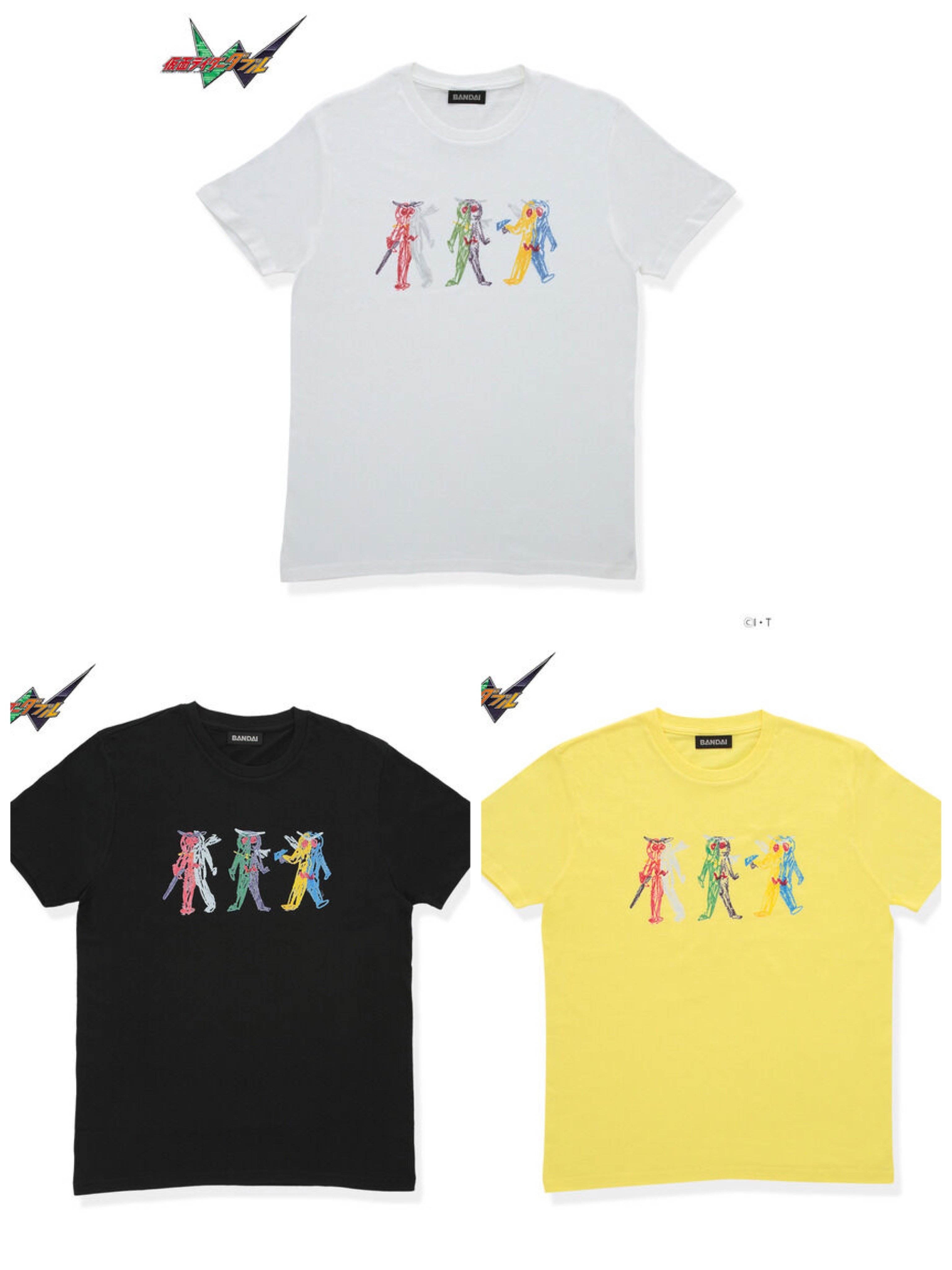 236261 Pbandai 預訂 2025/11月 仮面ライダーW Tシャツ クレヨンイラスト柄