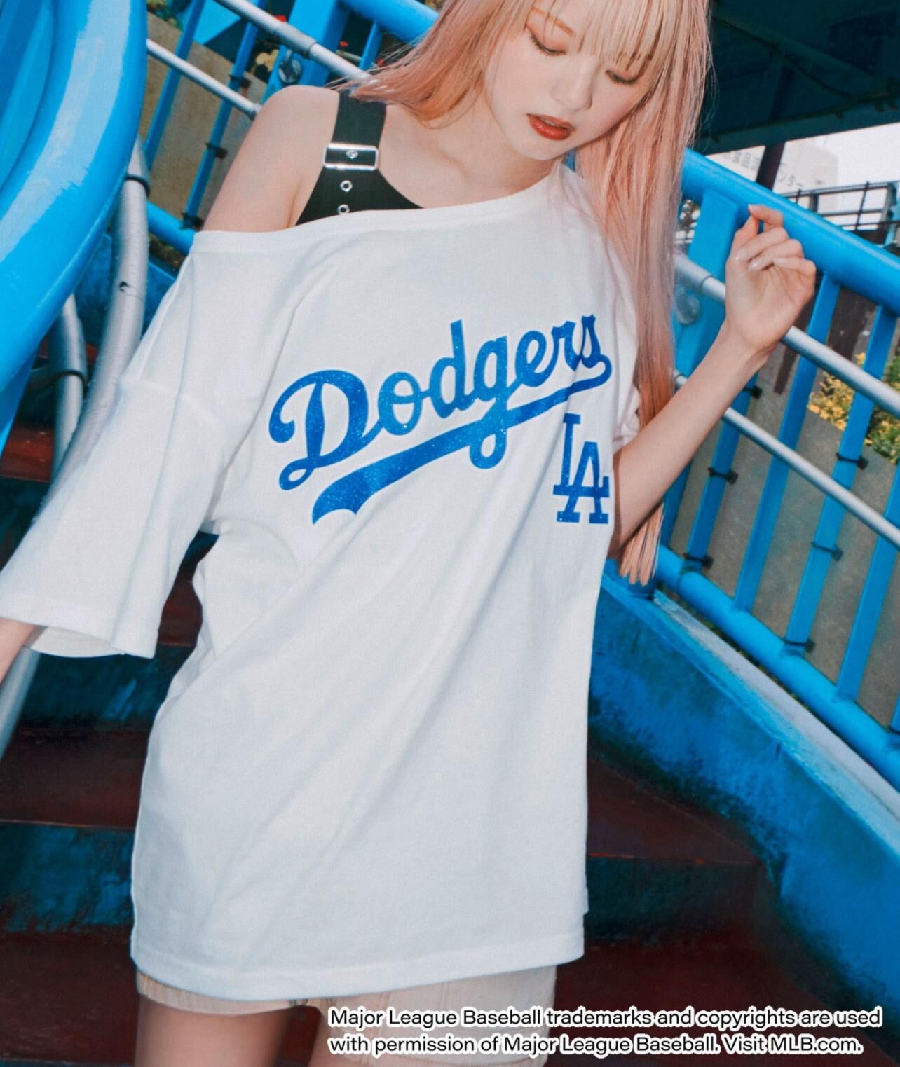【預購】JN082703 MLB LOGO印花短袖上衣(FREE SIZE)