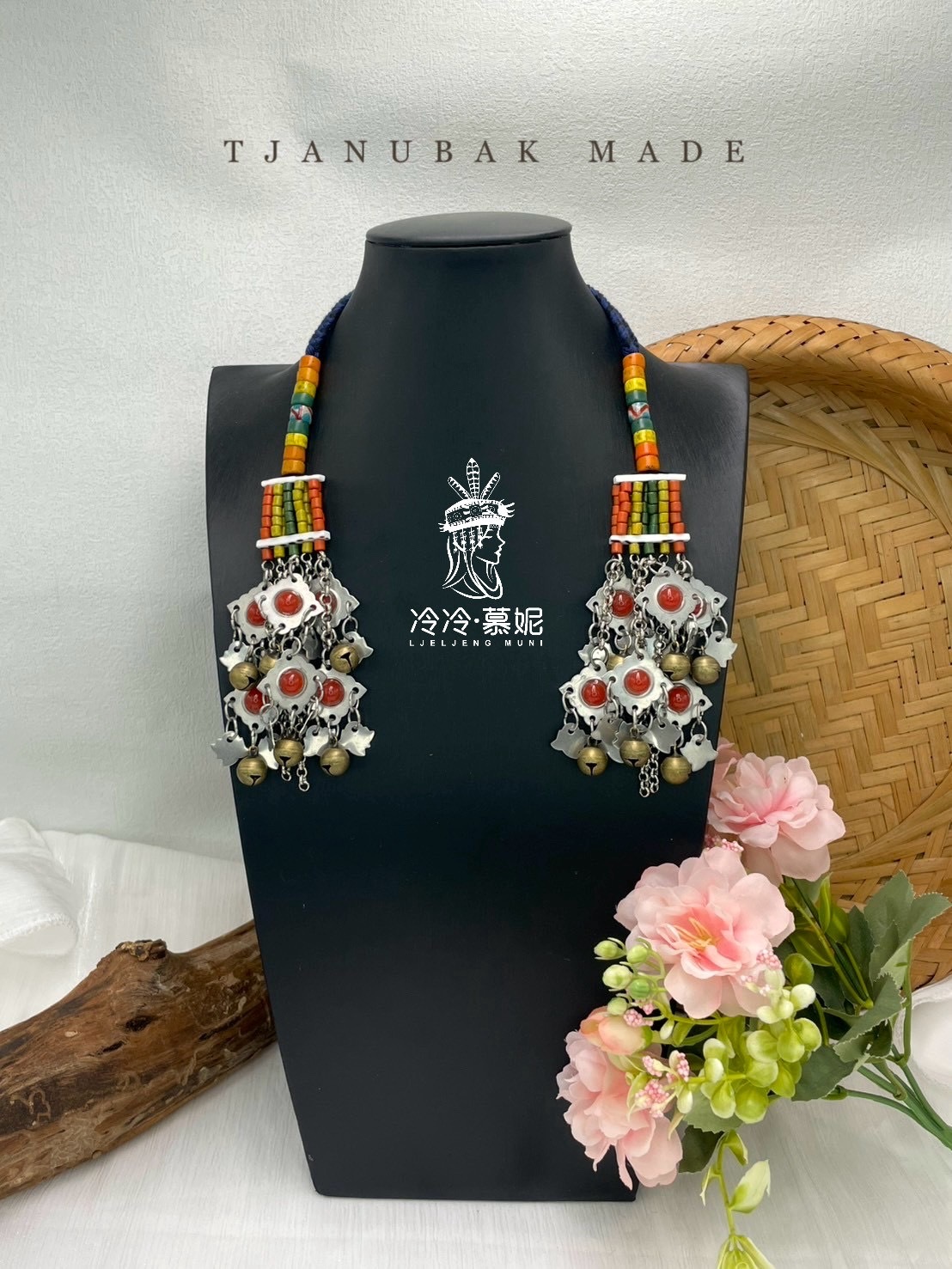 W-No.84傳統花珠少女耳掛14cm