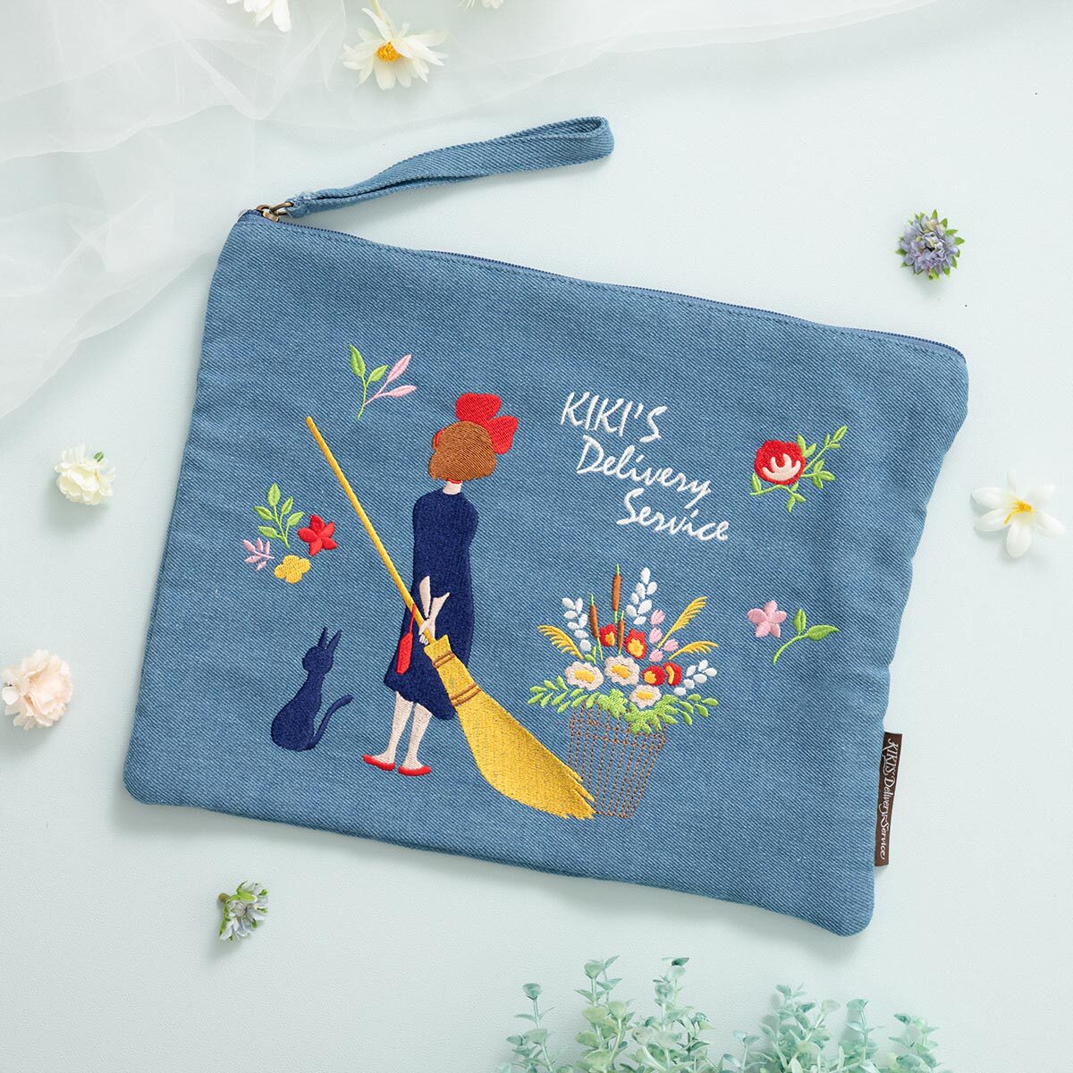 牛仔布刺繡系列 魔女宅急便 手拿包