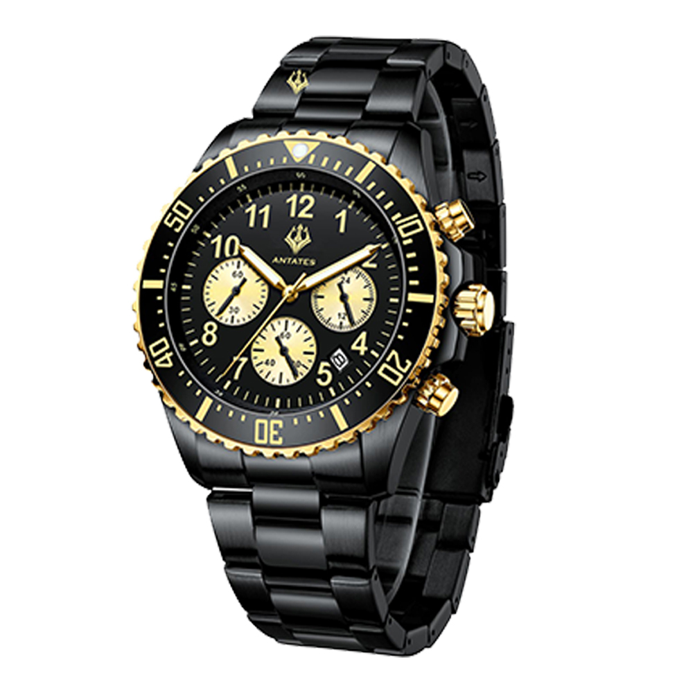 【ANTATES 安泰特斯】小海神 ATE-007* 真三眼 帶日期 防水30米 石英 手錶