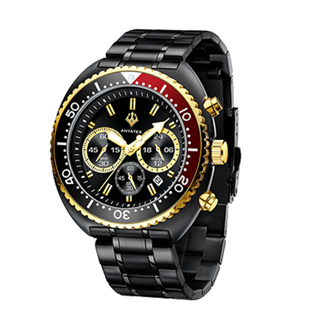 【ANTATES 安泰特斯】小海神 ATE-006* 真三眼 帶日期 防水30米 石英 手錶